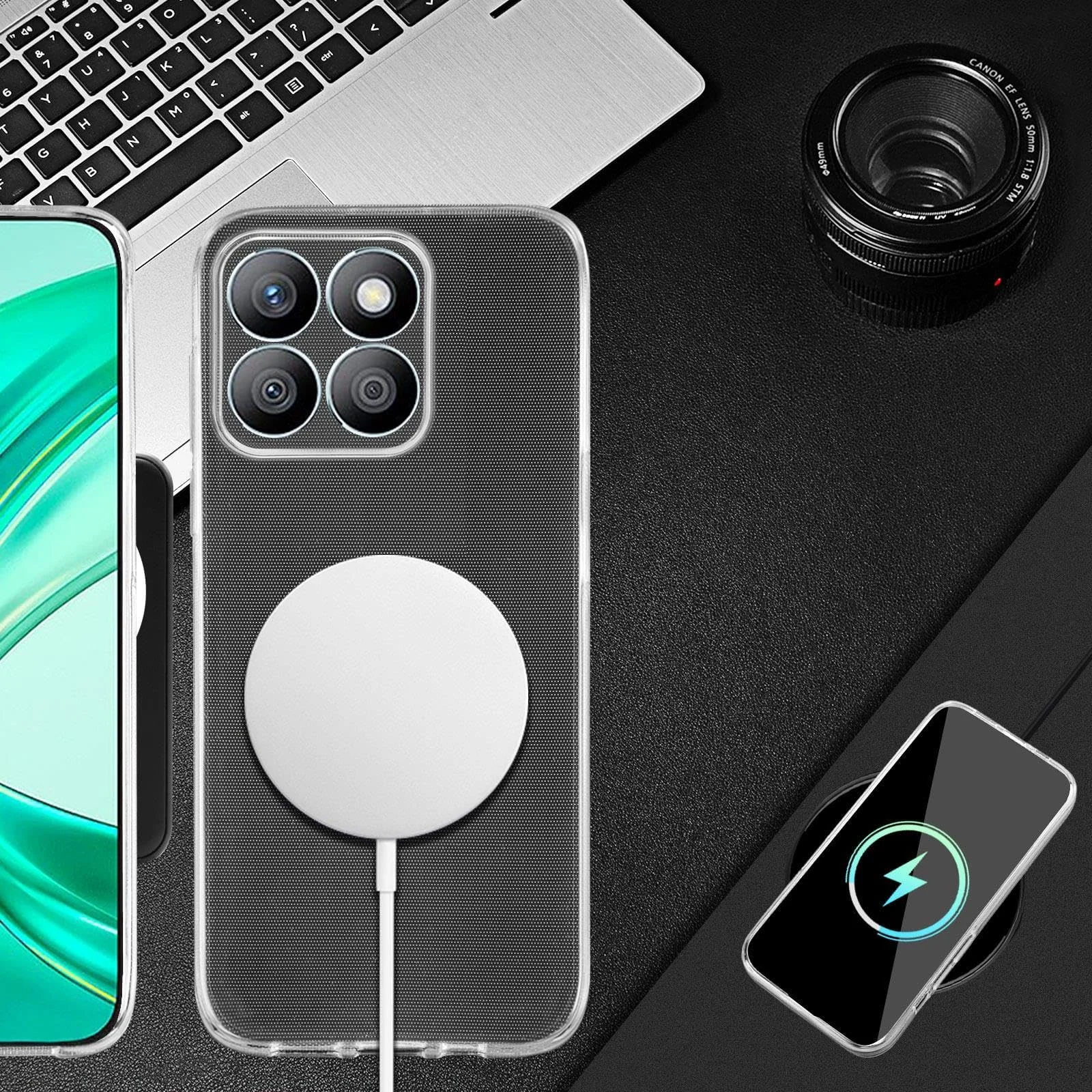 DL3 Mobilak Case Compatible with Honor X8B Case Crystal Soft TPU Gel Case Flexible Silicone Anti-Scratch Camera Protection TPU Cover - Clear