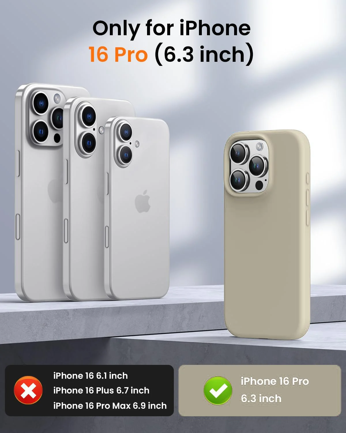 DL3 Mobilak Liquid Silicone Protective Case for iPhone 16 Pro Max with Microfiber Lining and Shockproof Design - A Cream