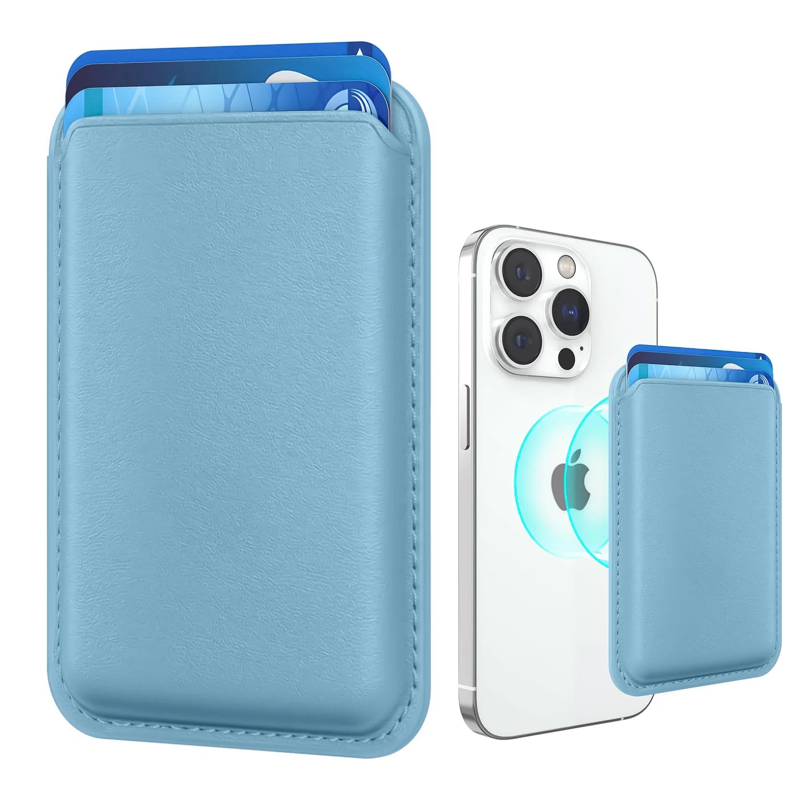 DL3 Mobilak Magnetic Card Holder Phone Wallet for iPhone 16/15/14/13/12 Series with MagSafe, Wallet for iPhone 16 15 14 Pro Max Plus Series, MagSafe 3 Wallet for iPhone 13 12 Pro Max Mini Series