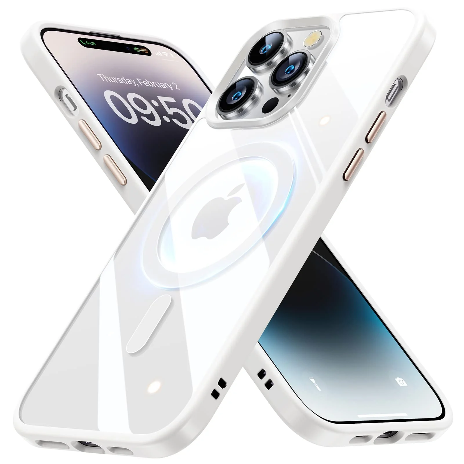 DL3 Mobilak Clear MagSafe-Compatible TPU Case for iPhone 12 Pro Max (6.7 Inch) - White