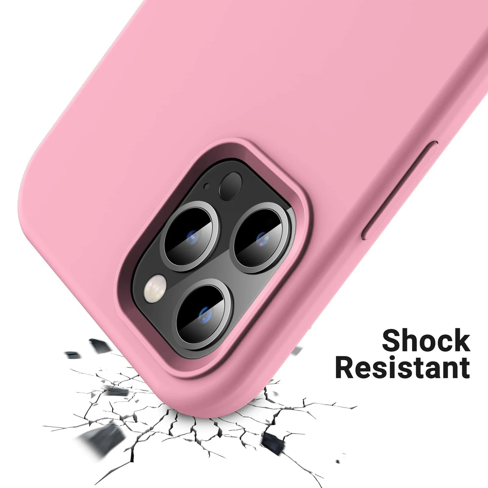 DL3 Mobilak Liquid Silicone Case for iPhone 12 Pro Max (6.7 Inch), Shock-absorbing protection, Scratch-resistant surface, Soft microfiber lining - A.Pink