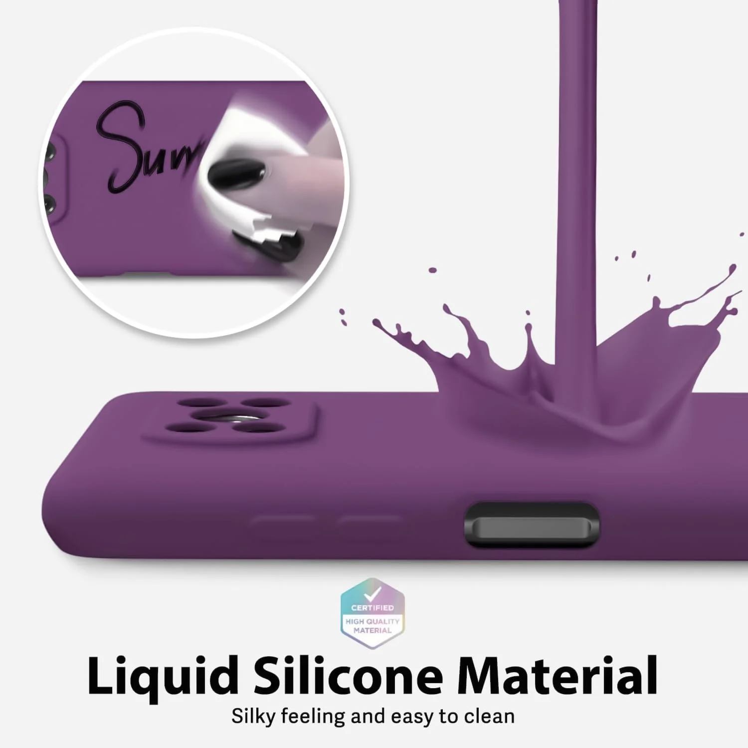 DL3 Mobilak Compatible with Xiaomi Poco X3 Pro/Poco X3 NFC/Poco X3 Case, Liquid Silicone Case, Full Body Camera Protective Cover, Shockproof, Slim Phone Case, Soft Microfiber Lining - Violet
