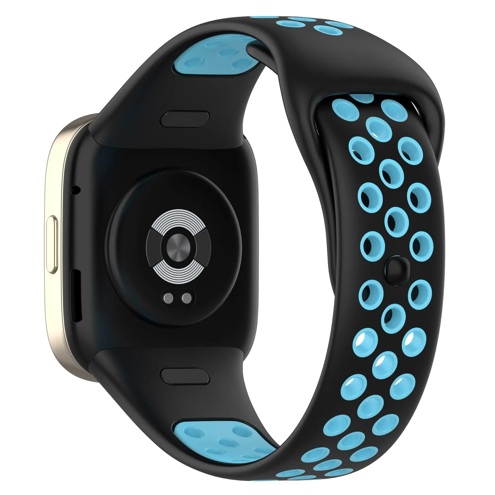 DL3 Mobilak Strap For Xiaomi Redmi Watch 3 (Not for Redmi Watch 3 Lite/Active), [Breathable] Soft Silicone Strap, Two Tone Band, Silicone Replacement Strap - Black