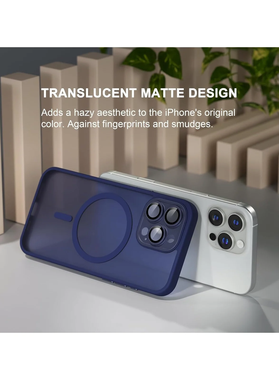 DL3 Mobilak Translucent Matte Case for iPhone 11 Pro, Compatible with MagSafe accessories, Supports wireless charging, Camera protection - Blue