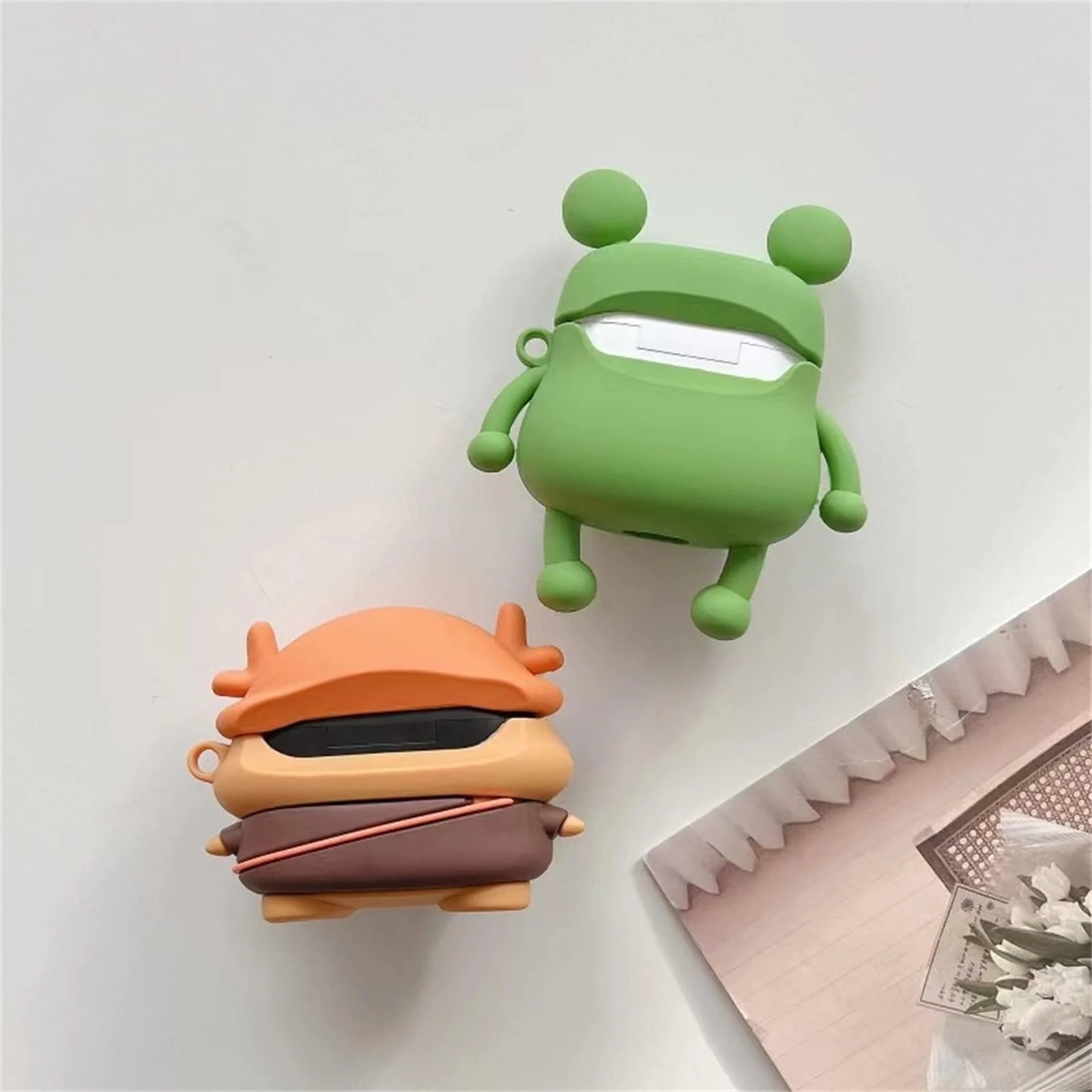 DL3 Mobilak For AirPods Pro Case Soft Silicone Shockproof Cover for Apple AirPods Pro, New 3D Cute Cartoon Creative Fun Case Skin with Keychain Design for AirPods Pro Charging Case 2019 - Frog Green