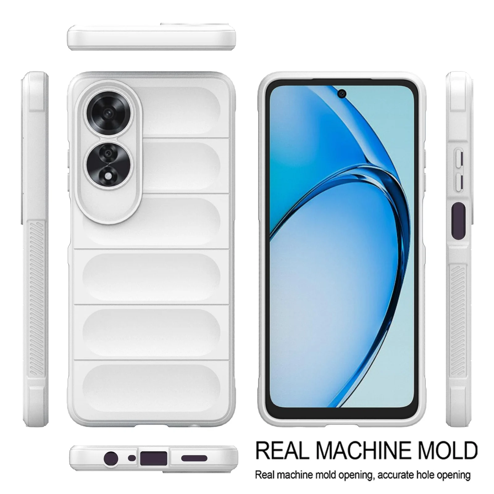 DL3 Mobilak Rugged Protective Case for OPPO A60 4G, Camera protection, Shock-absorbing protection, Non-slip grip - White