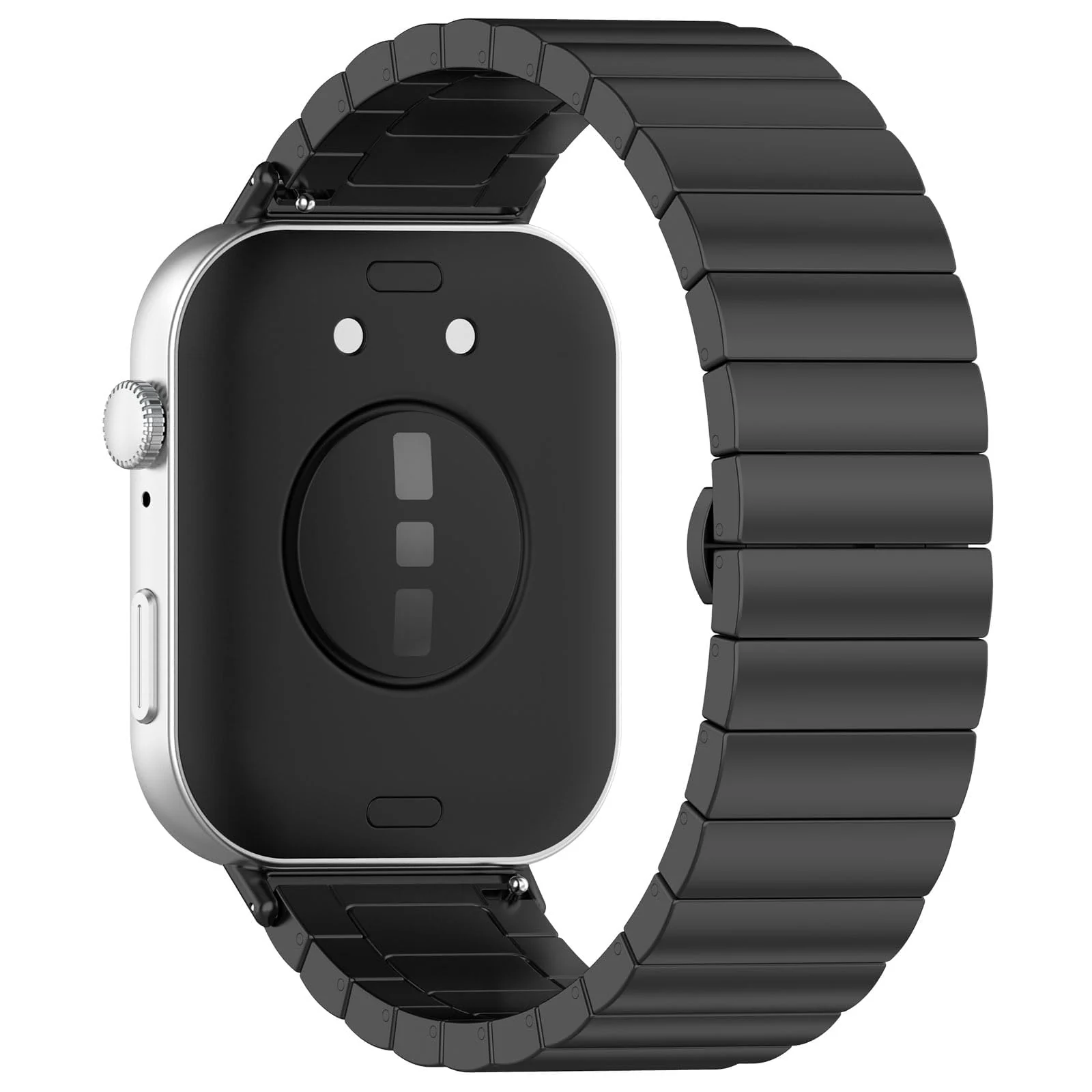 DL3 Mobilak Metal Straps Compatible with Huawei Watch Fit 3/Fit 4/Fit 4 Pro Strap, Stainless Steel Replacement Band with Folding Clasp, Adjustable Replacement Bracelet Wristband - A-black