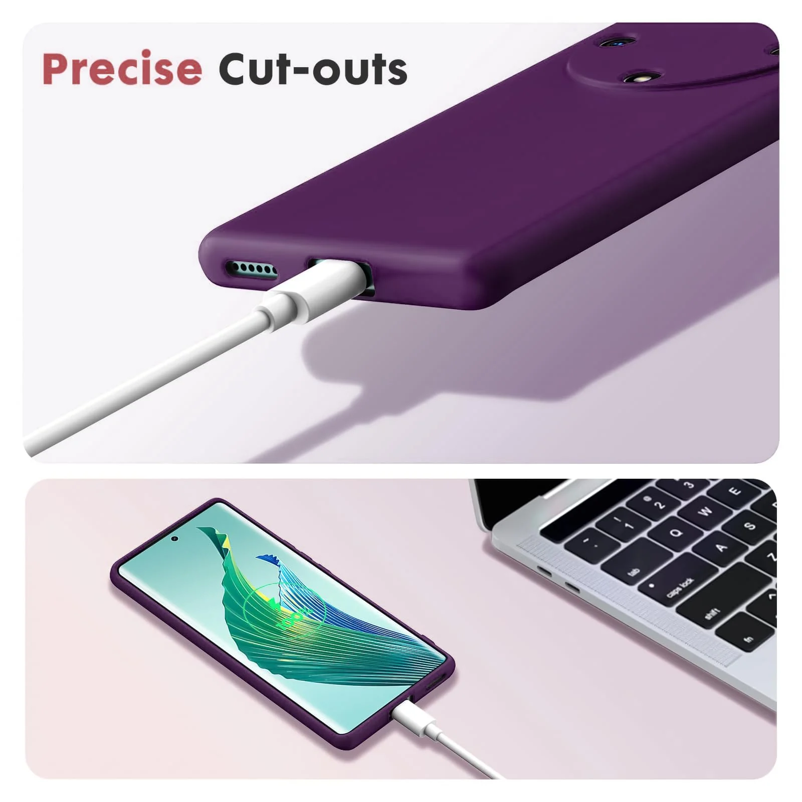 DL3 Mobilak Soft Silicone Protective Case for Honor X9a with Microfiber Lining and Shockproof Design - Violet