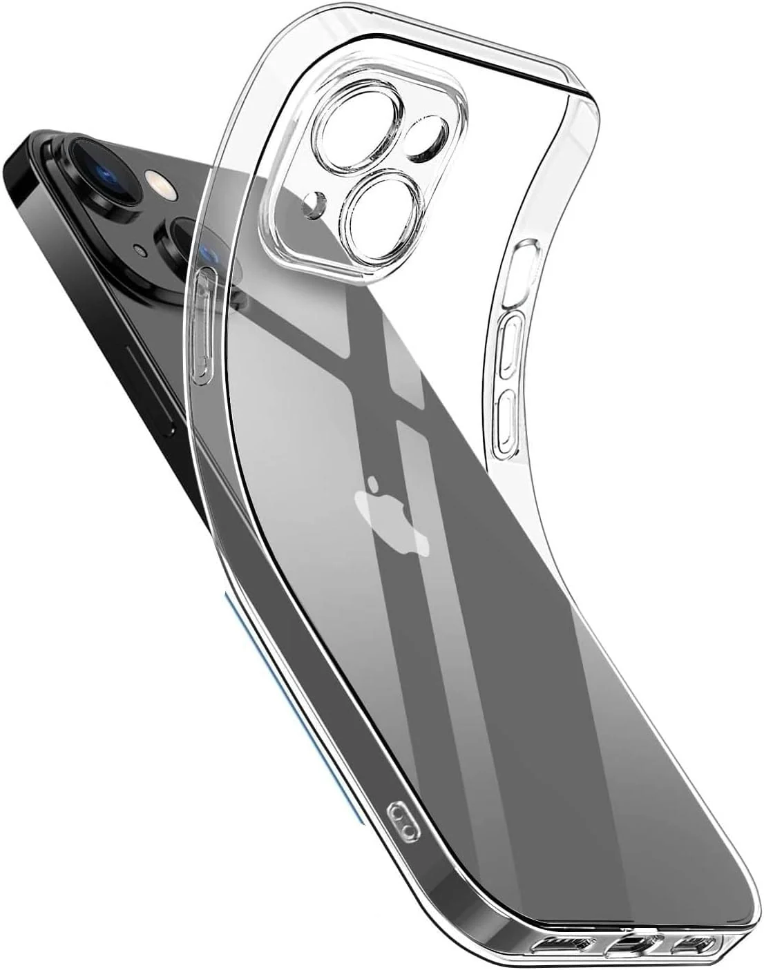 DL3 Mobilak Camera Protective Case Compatible with iPhone 15+ Plus/iPhone 14 Plus 6.7-Inch Case, Mobile Phone Case Thin Soft Silicone Anti-Yellow Protective Case - Clear