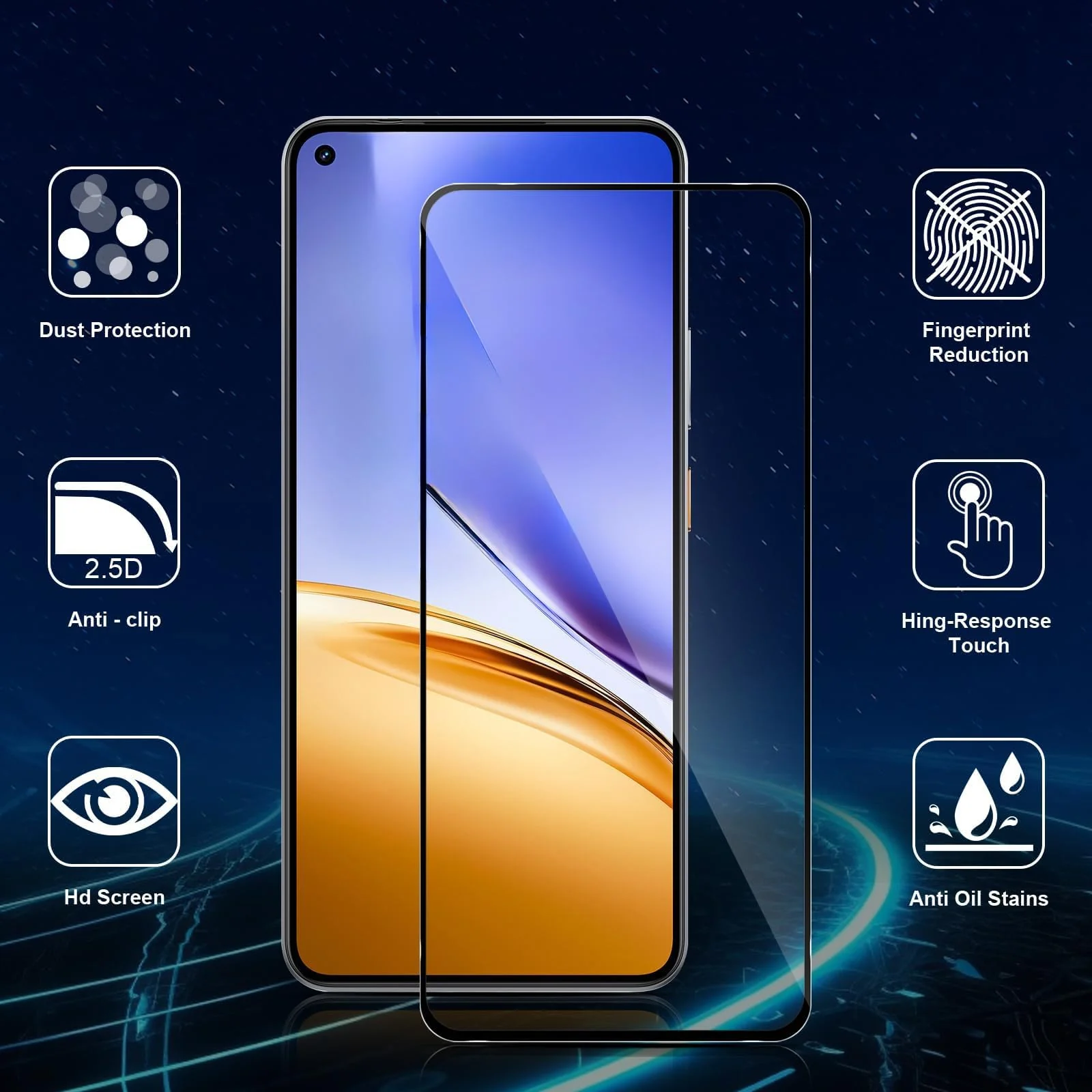 MOBIGON 9H Full-Coverage Tempered Glass Screen Protector for Huawei Y9 2019 / HONOR 8X / HONOR 9X Lite / Huawei Y8s, Clear