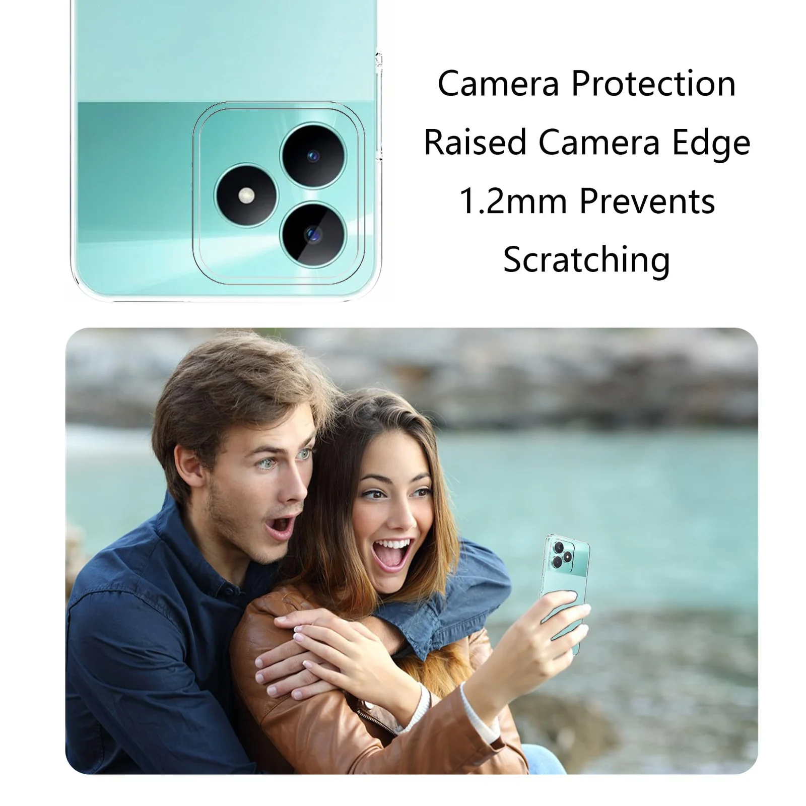 DL3 Mobilak Case Compatible with realme C53 / realme Narzo N53 Case Crystal Soft TPU Gel Case Flexible Silicone Anti-Scratch Camera Protection TPU Cover - Clear