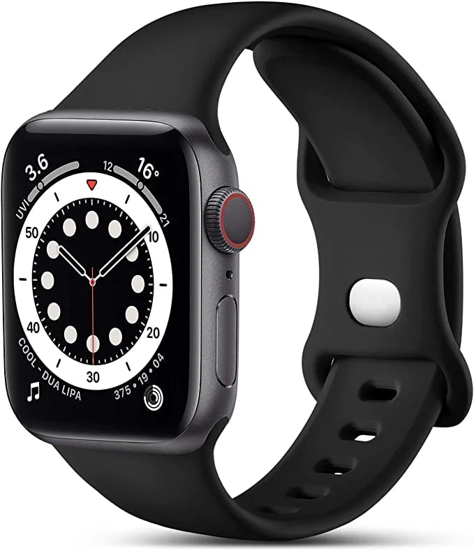 DL3 Mobilak Bands Compatible with Apple Watch Ultra 49mm 45mm 44mm 42mm 41mm 40mm 38mm, Replacement Soft Silicone Strap for iWatch Ultra/Ultra 2 Series 9/8/7/6/5/4/3/2/1 SE (, 38MM/40MM/41MM) - Black