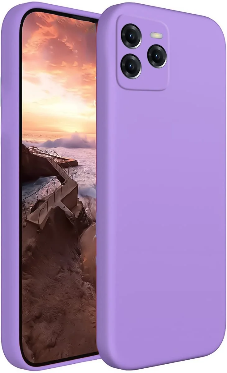 Dl3 Mobilak OPPO Realme C35 / Narzo 50A Case,Soft Flexible Silicone Gel Rubber Bumper Cover,Slim Fit Full Body Shockproof Protective Phone Case (Laveder)