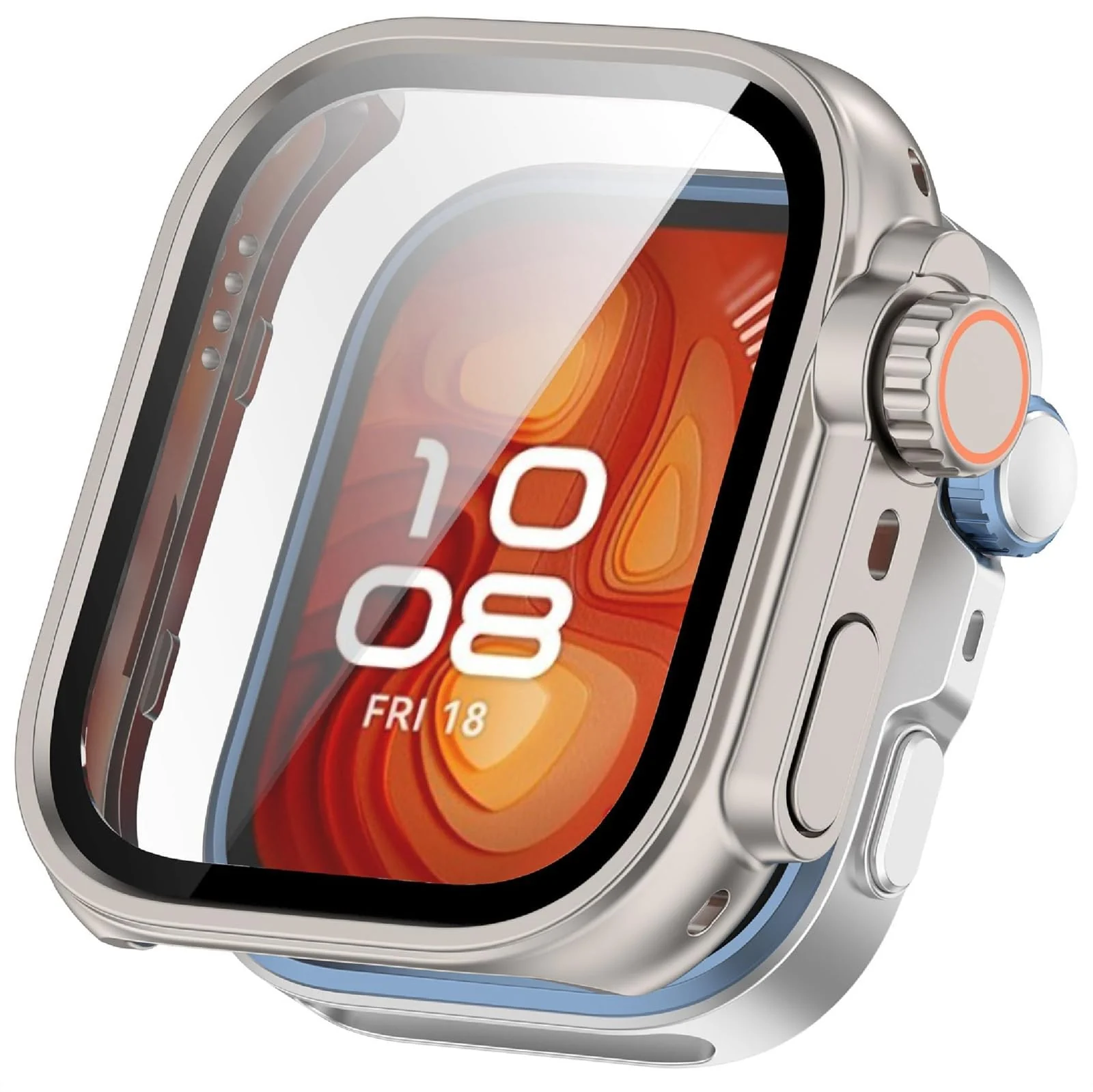 DL3 Mobilak for Huawei Watch Fit 4 Pro 2025 Case Screen Protector, [Looks Like iWatch Ultra Case] Built-in Tempered Glass Screen Unique Design Case Cover for Huawei Watch Fit4 Pro - Starlight