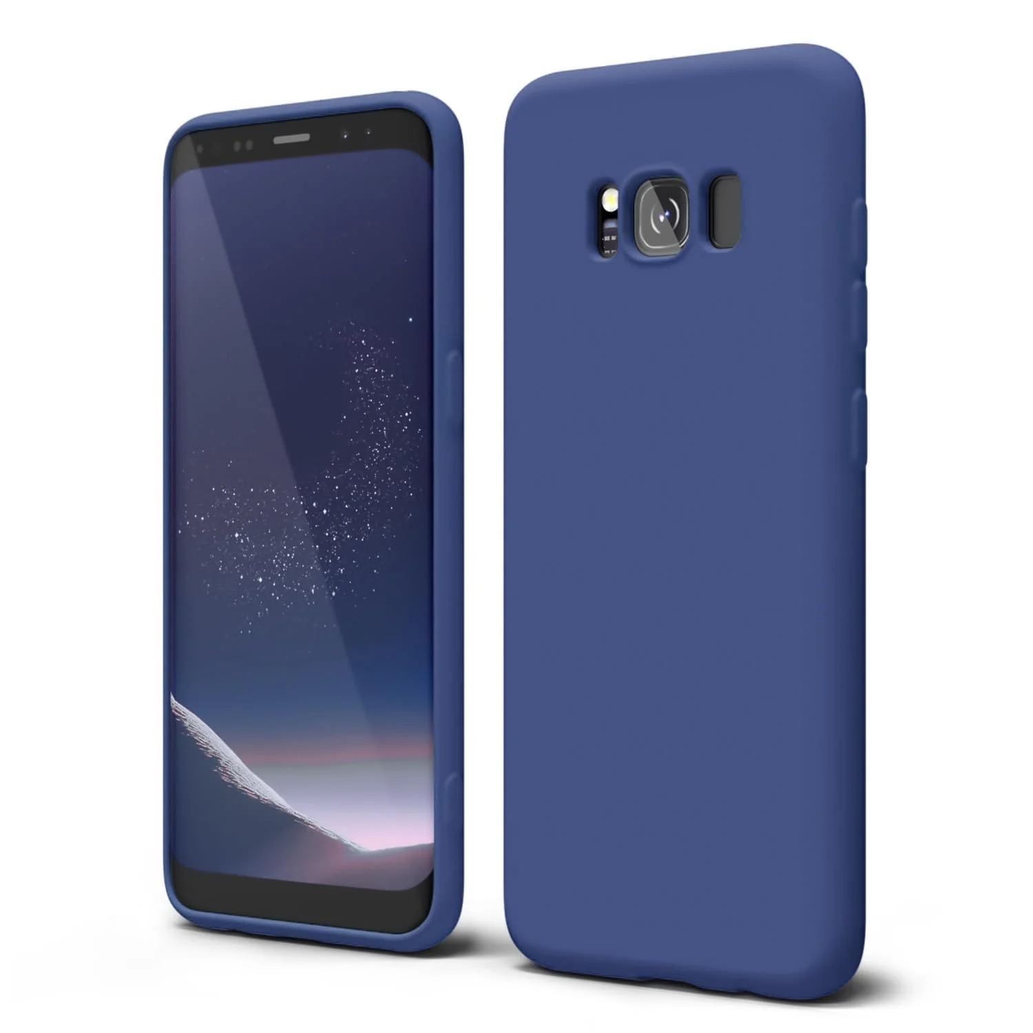 DL3 Mobilak Liquid Silicone Protective Case with Soft Microfiber Lining with Full Camera Protection for Samsung Galaxy S8+ Plus - Blue 1