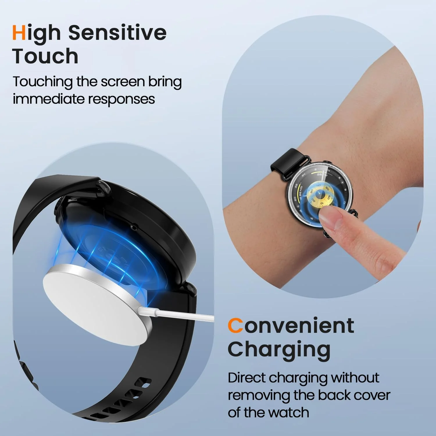 DL3 Mobilak Case for Huawei Watch GT6 41mm 2025, Case with Screen Protector, HD Protection Cover, Soft Silicone Screen Protector Cover for Huawei Watch GT 6 41mm 2025 - Clear