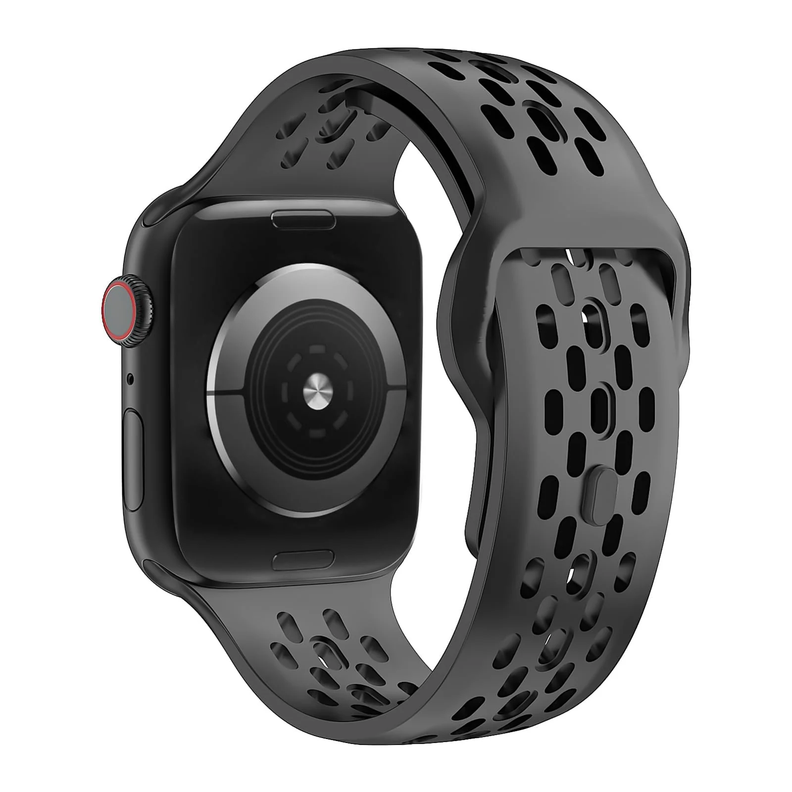 DL3 Mobilak Breathable Sport Band Compatible with Apple Watch 49mm 46mm 45mm 44mm 42mm, Soft Silicone Replacement Strap for iWatch Series 11 10 9 8 7 6 5 4 SE3 SE2 SE Ultra 3 2 1 - Black