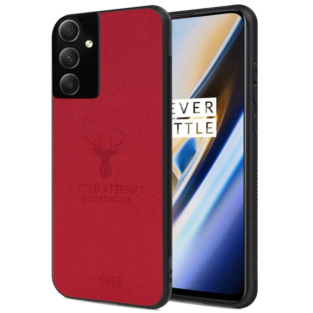 Dl3 Mobilak Case For Samsung Galaxy A04s / A13 4G /A13 5G Luxury Soft Texture Deer Patterned TPU Leather Protective, Dirt-Resistant, Anti-Shock, Anti-Fingerprint, Cover Full Body Protective (Black)