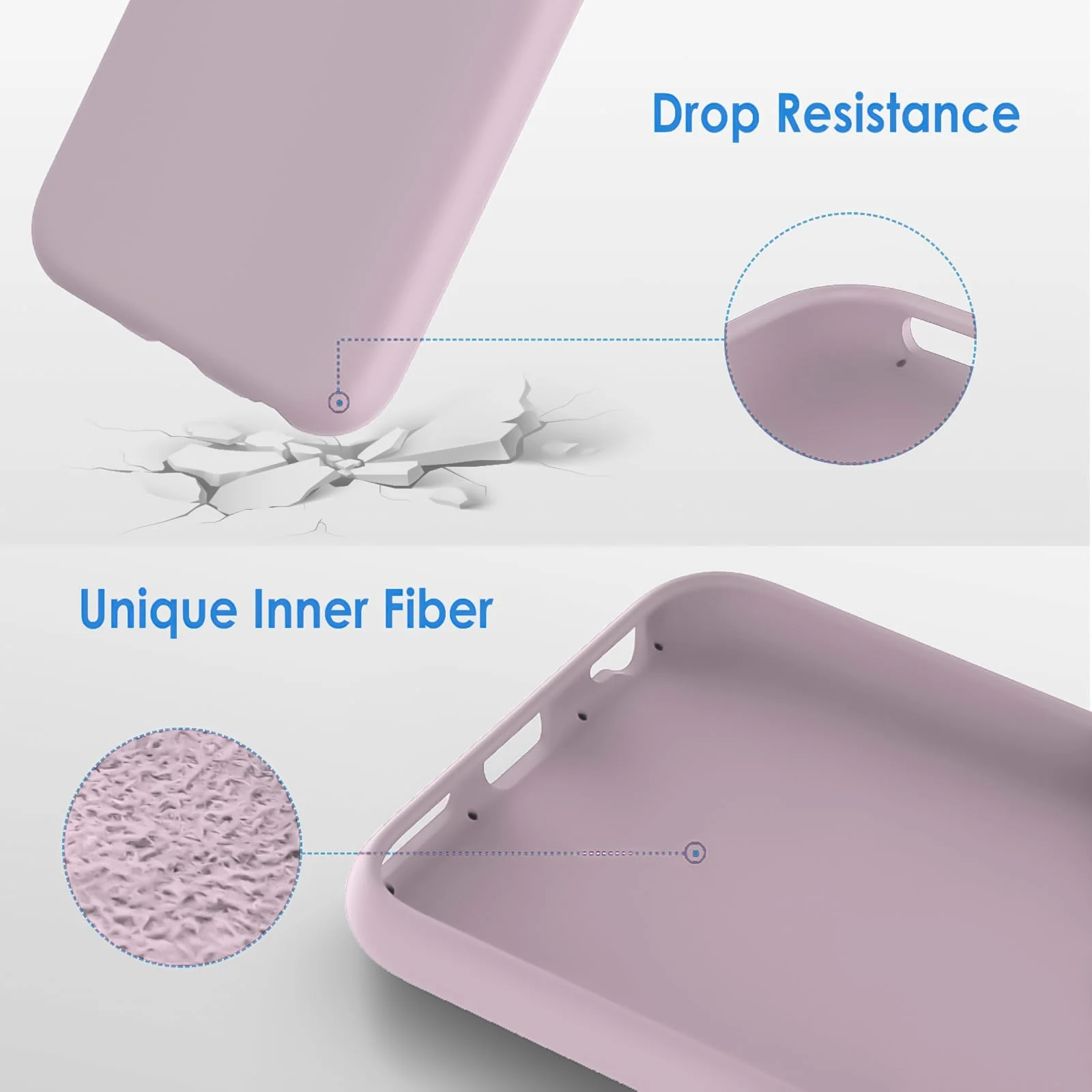 DL3 Mobilak Liquid Silicone Protective Case for iPhone 6 / 6S with Camera Protection and Microfiber Lining - Light Pink