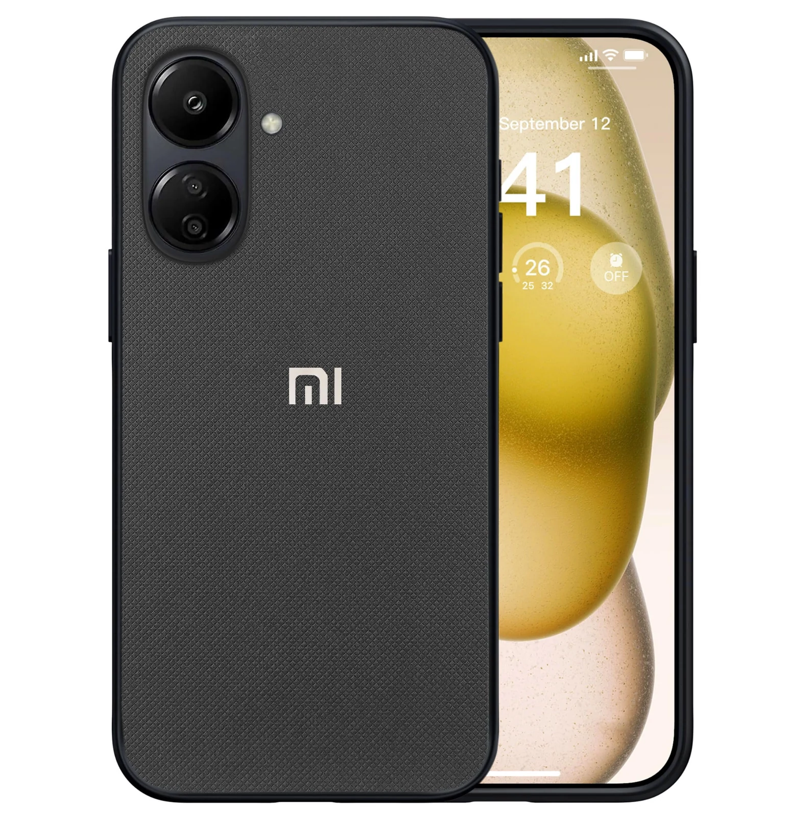 Dl3 Mobilak Compatible with Xiaomi Redmi 13C 4G / Poco C65 Case Dual Layer Heavy Duty Cell Phone Protective Cover Shockproof Rugged with Non-Slip Textured - Black