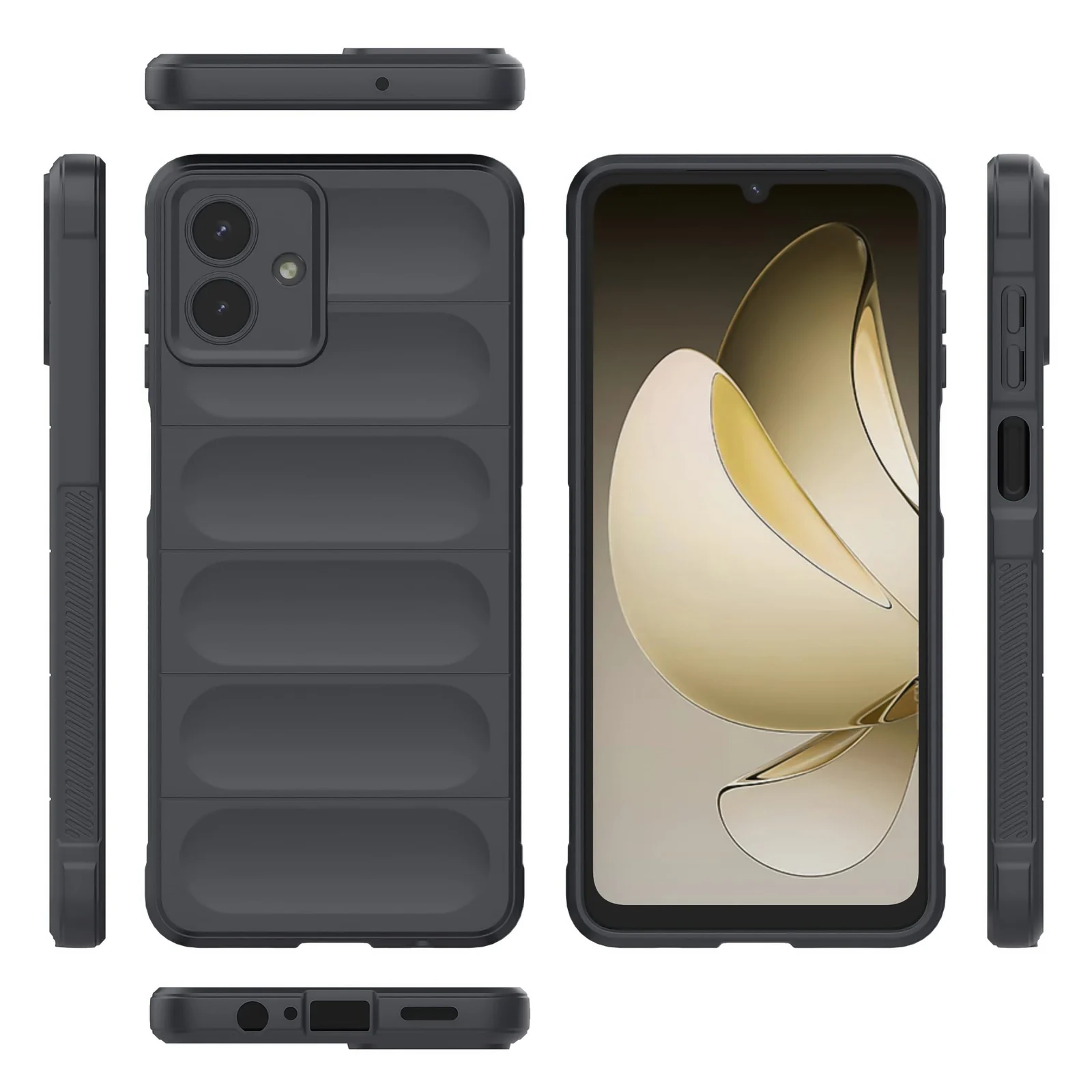 DL3 Mobilak Soft Silicone Protective Case for Samsung Galaxy A07 with Camera Protection and Shockproof Design - Dark Gray