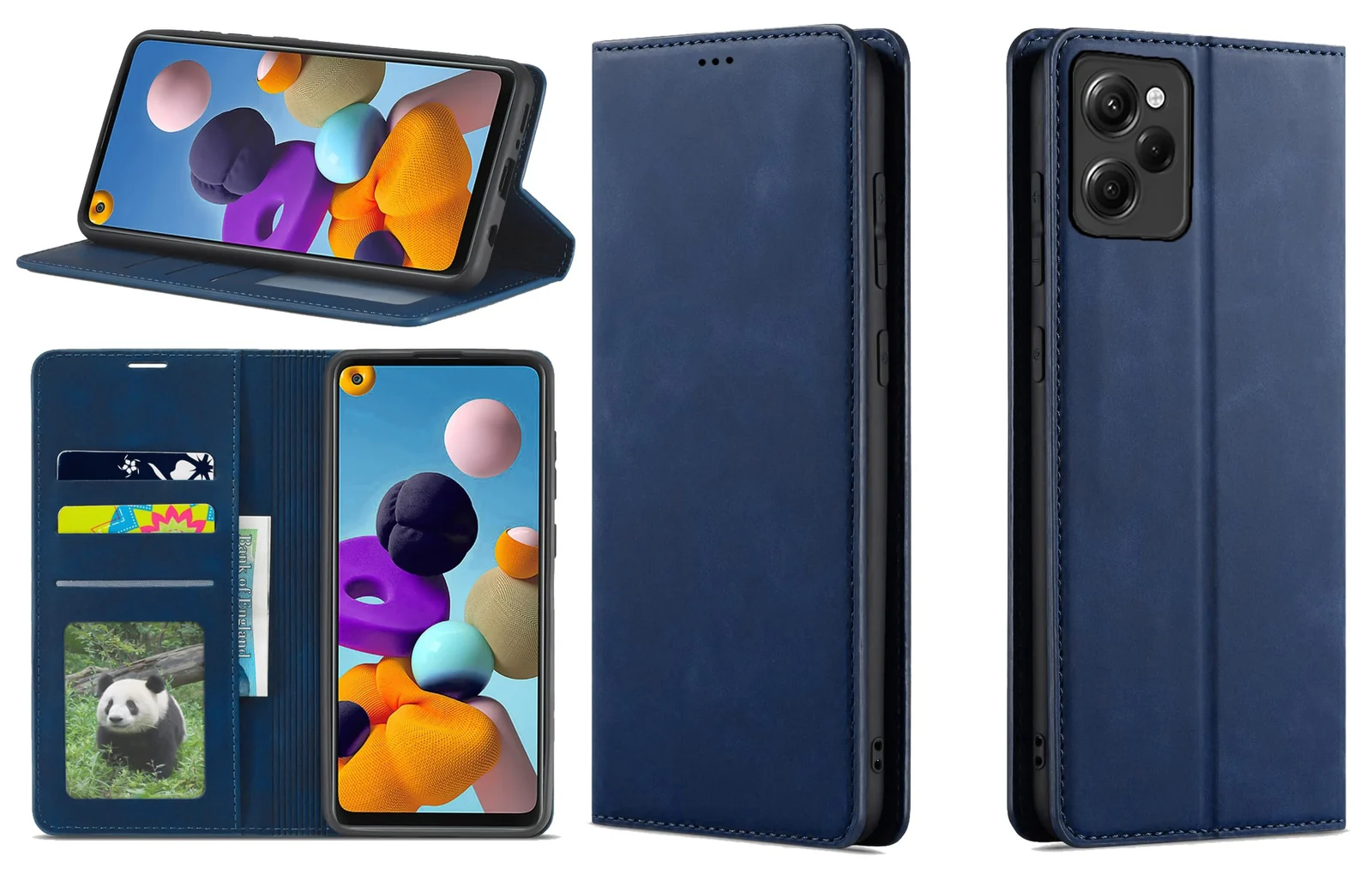 Dl3 Mobilak Premium PU Leather Flip Folio Case for Xiaomi Redmi Note 12 Pro 5G Case/Poco X5 Pro 5G, Magnetic Closure Protective Case Kickstand Card Cash Slot Shockproof Durable Wallet (Blue)