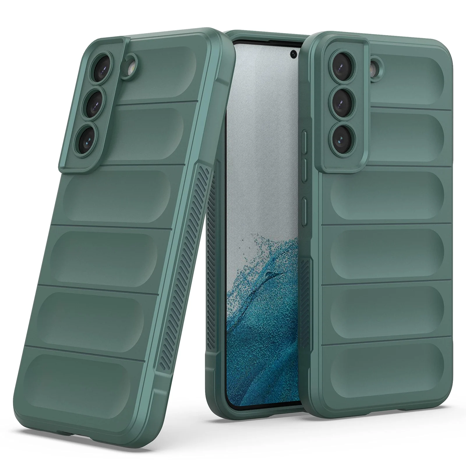 DL3 Mobilak Rugged Protective Case for Samsung Galaxy S21 FE, Camera protection, Shock-absorbing protection, Non-slip grip - Green