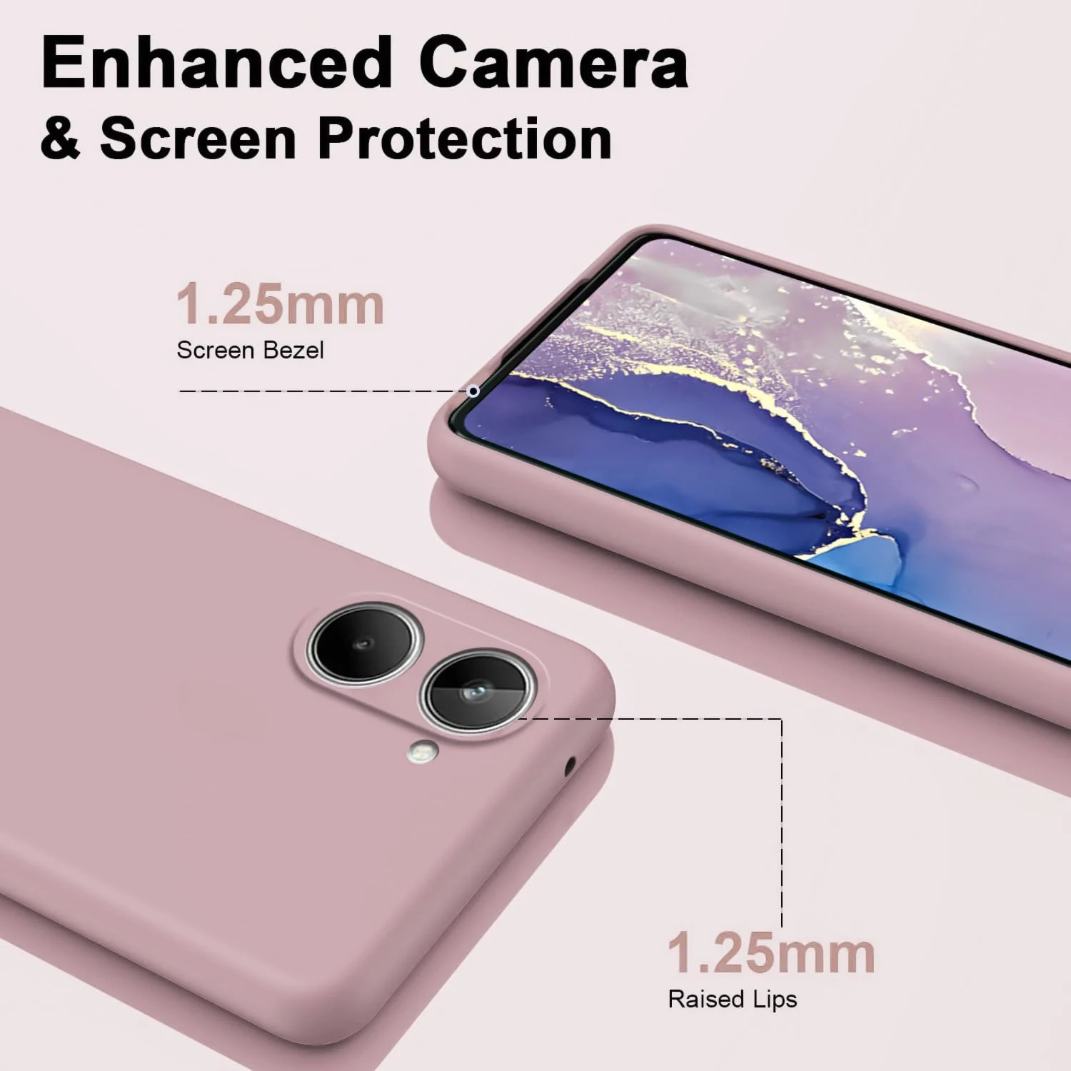 DL3 Mobilak Liquid Silicone Case for realme 10 4G, Shock-absorbing protection, Scratch-resistant surface, Soft microfiber lining - Cashmere