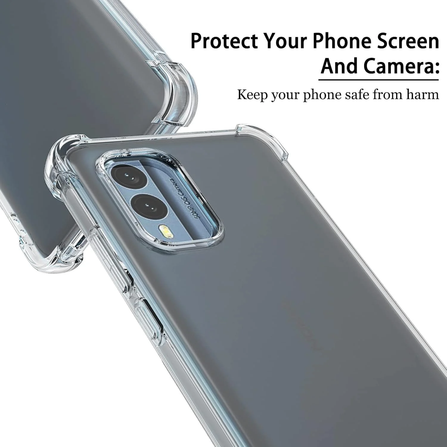 DL3 Mobilak Case Compatible with Nokia X30 5G, Cover Silicone TPU Gorilla Anti-shock Protector Camera Shockproof Corners - Clear