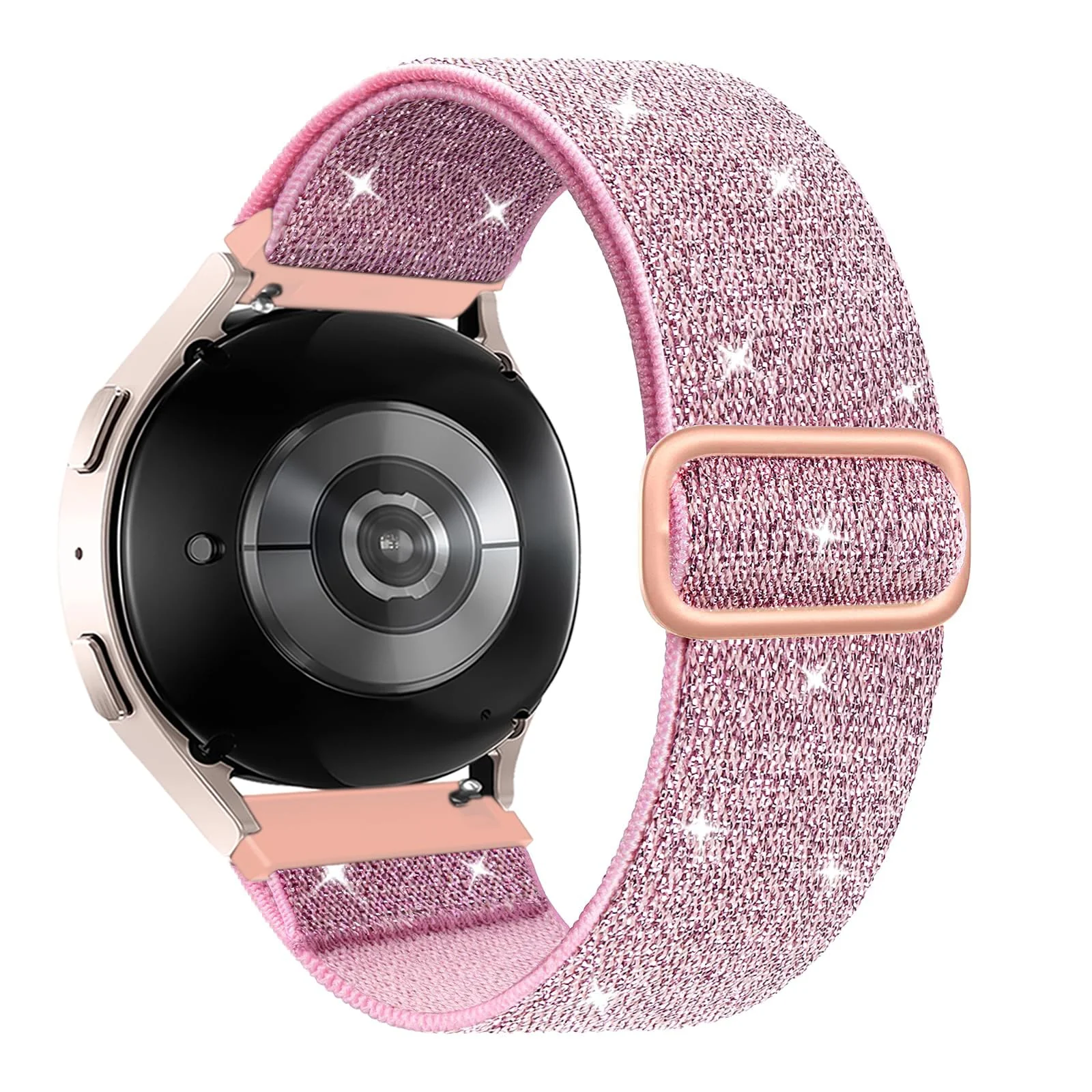 DL3 Mobilak Strap Nylon Loop 22MM Band For Xiaomi Redmi Watch 5 Active/5 Lite/Samsung Galaxy Watch 3 45mm/Watch 46mm/Gear S3/For Huawei watch GT5 GT4 GT3 GT2 GT 46MM/GT2E/GT2 Pro/GT 3 Pro/GT5 Pro - Shiny Pink