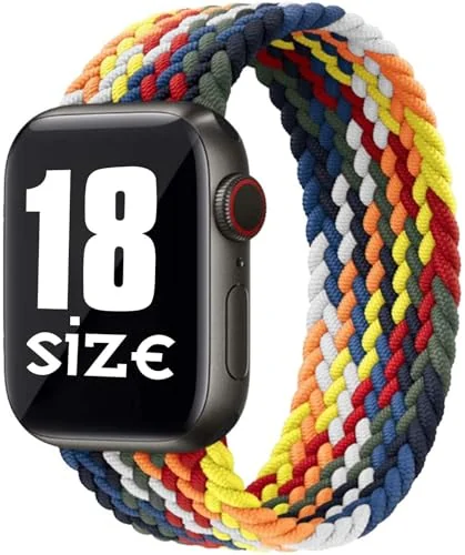 Medium — DL3 Mobilak Braided Solo Loop Band For Apple Watch Band 49mm 45mm 44mm 42mm, Replacement Wristband Nylon Strap for iWatch Series SE 9/8/7/6/5/4/3/2/1/Ultra/Ultra 2 (Colorful, Medium), unisex-adult