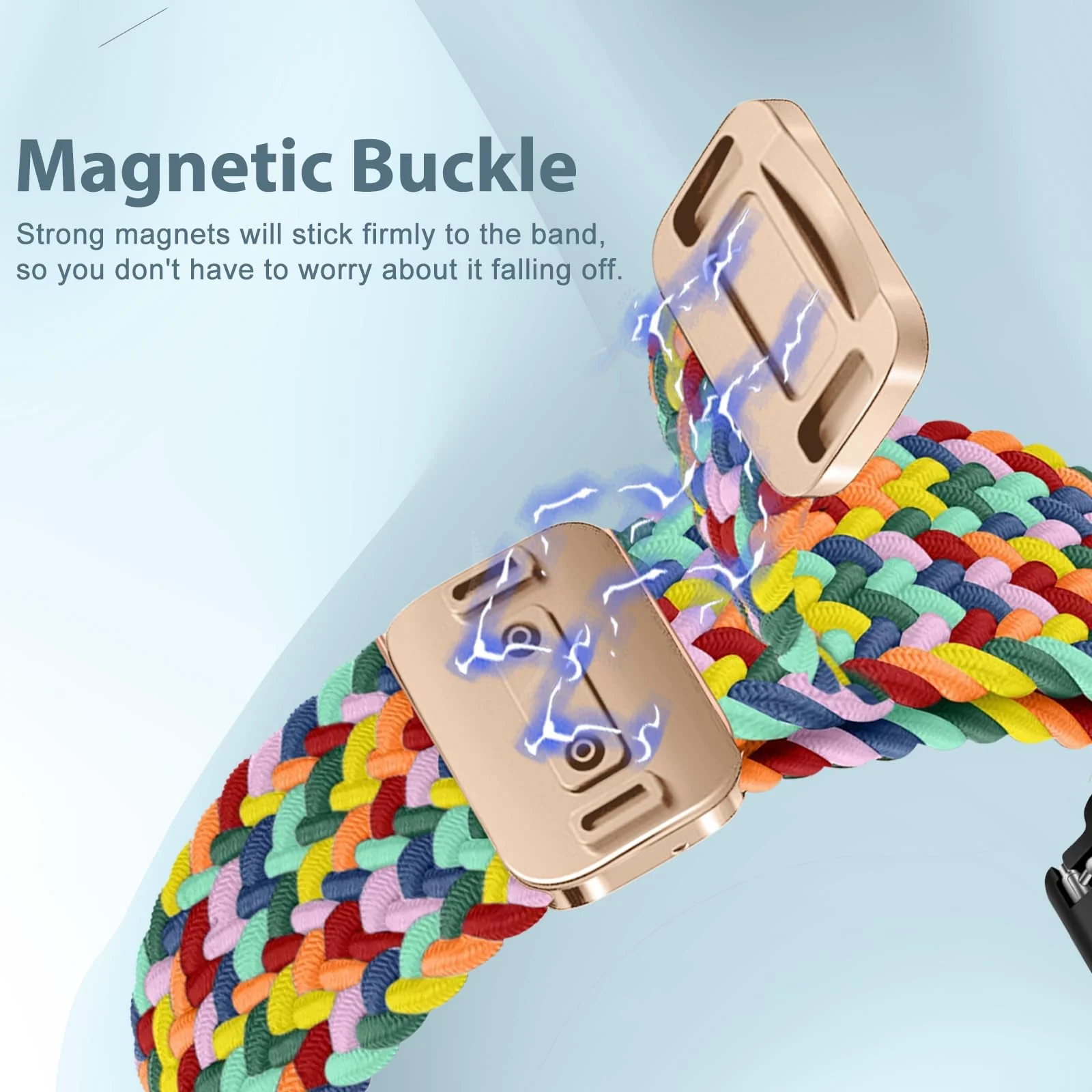 DL3 Mobilak Sport Solo Loop Compatible with Apple Watch Band 42mm 44mm 45mm 46mm 49mm for Women Men, Magnetic Strap Stretchy Braided Wristband for iWatch Series 11 10 9 8 7 6 5 4 3 Ultra 3 2 1 SE SE2 - Colorful