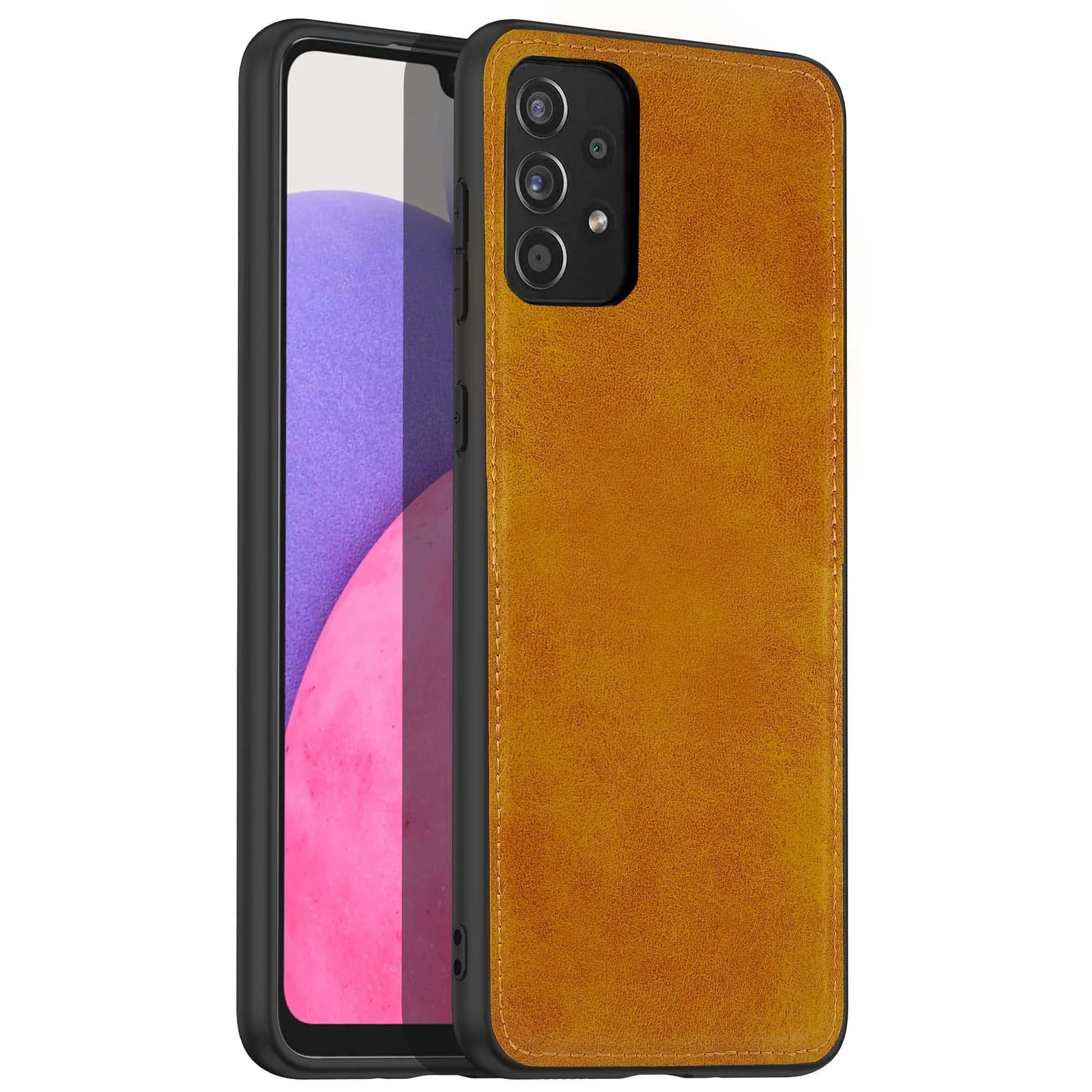 Dl3 Mobilak Case for Samsung Galaxy A72 Leather Case,Anti-Drop, Anti-Shock, Non-Slip Texture,Simple Cell Phong Cover (Gary)