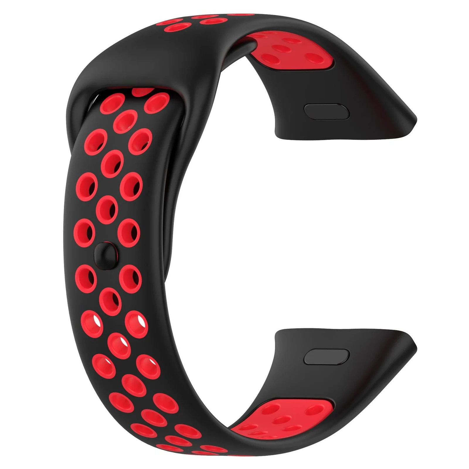 DL3 Mobilak Strap For Xiaomi Redmi Watch 3 (Not for Redmi Watch 3 Lite/Active), [Breathable] Soft Silicone Strap, Two Tone Band, Silicone Replacement Strap - Black