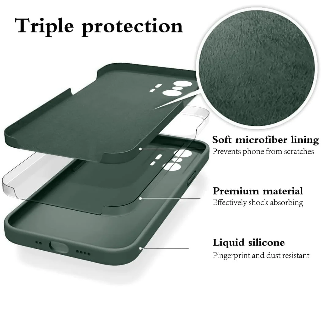 DL3 Mobilak Soft Silicone Protective Case for Xiaomi 11T / Xiaomi 11 T Pro with Microfiber Lining and Shockproof Design - Green