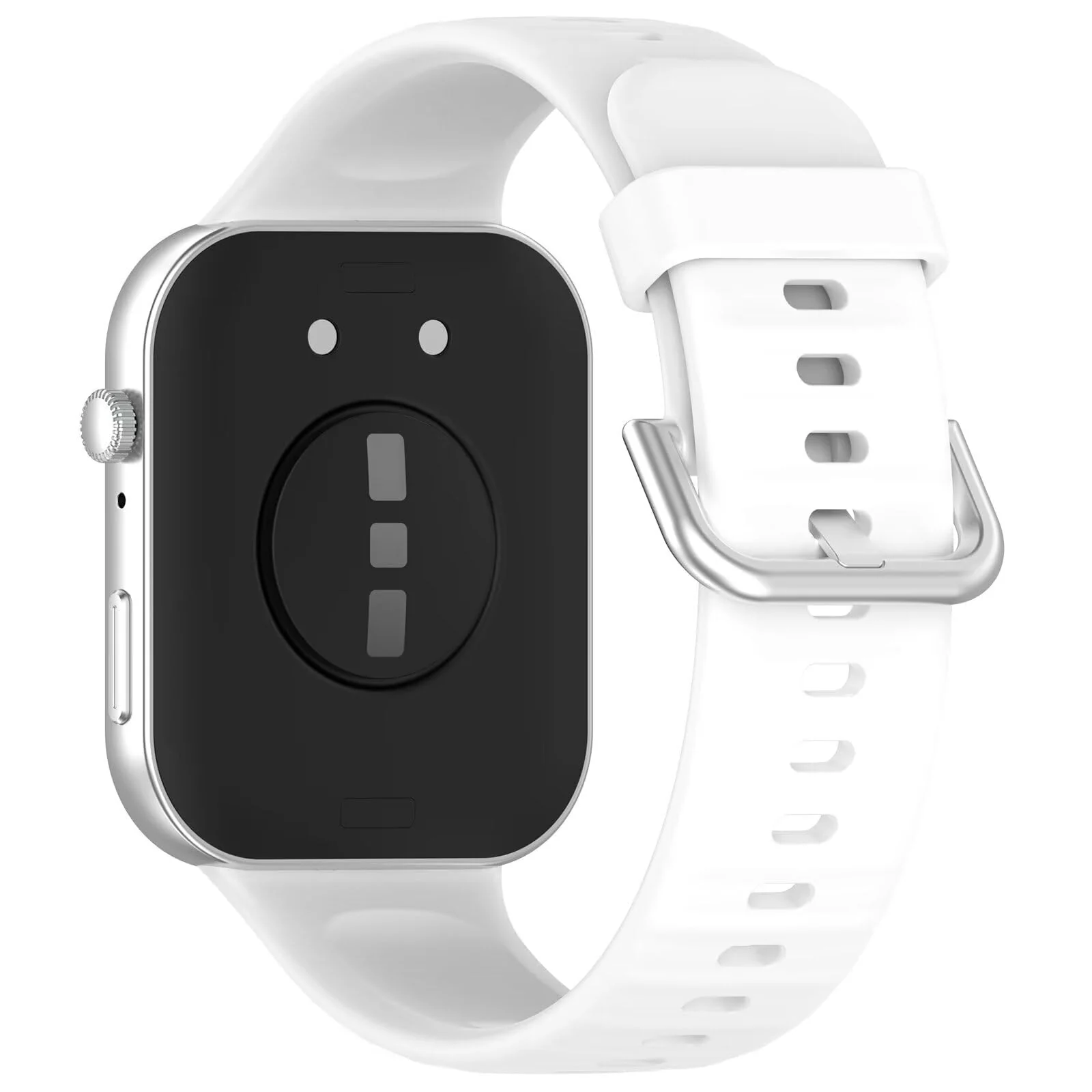 DL3 Mobilak Silicone Bracelet for Huawei Watch Fit 3/Watch Fit 4 Pro/Fit 4 Strap, Soft Silicone Sport Replacement Strap for Women/Men, Adjustable Waterproof Sports Band - C-white