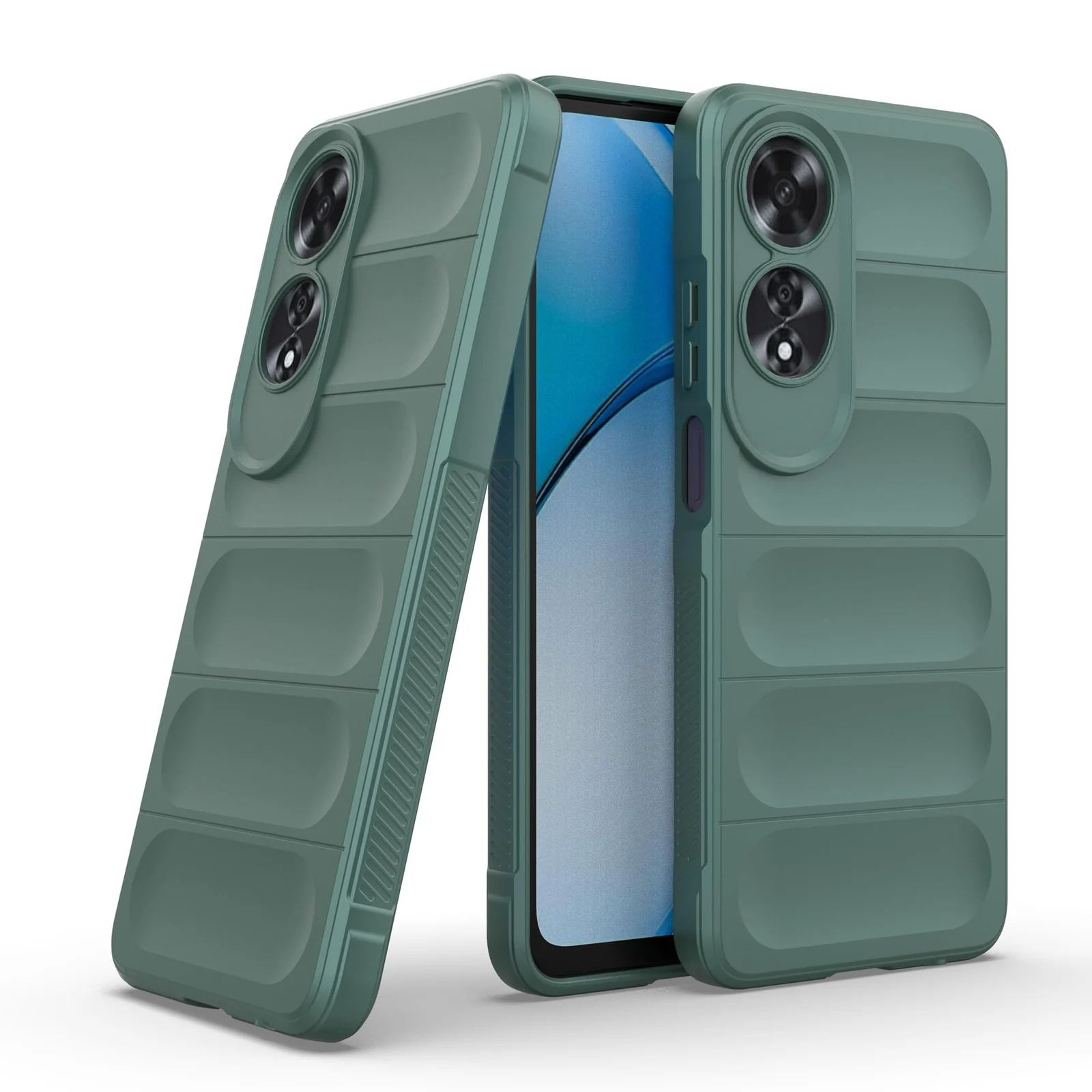 DL3 Mobilak Soft Silicone Protective Case for OPPO A60 4G with Camera Protection and Shockproof Design - Green