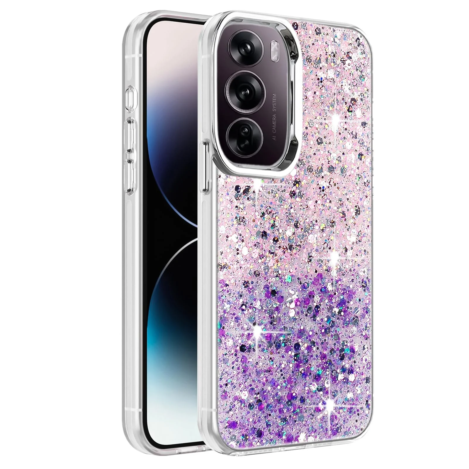 DL3 Mobilak Glitter Protective Case for realme C75 / realme 14x, Supports wireless charging, Camera protection, Shock-absorbing protection