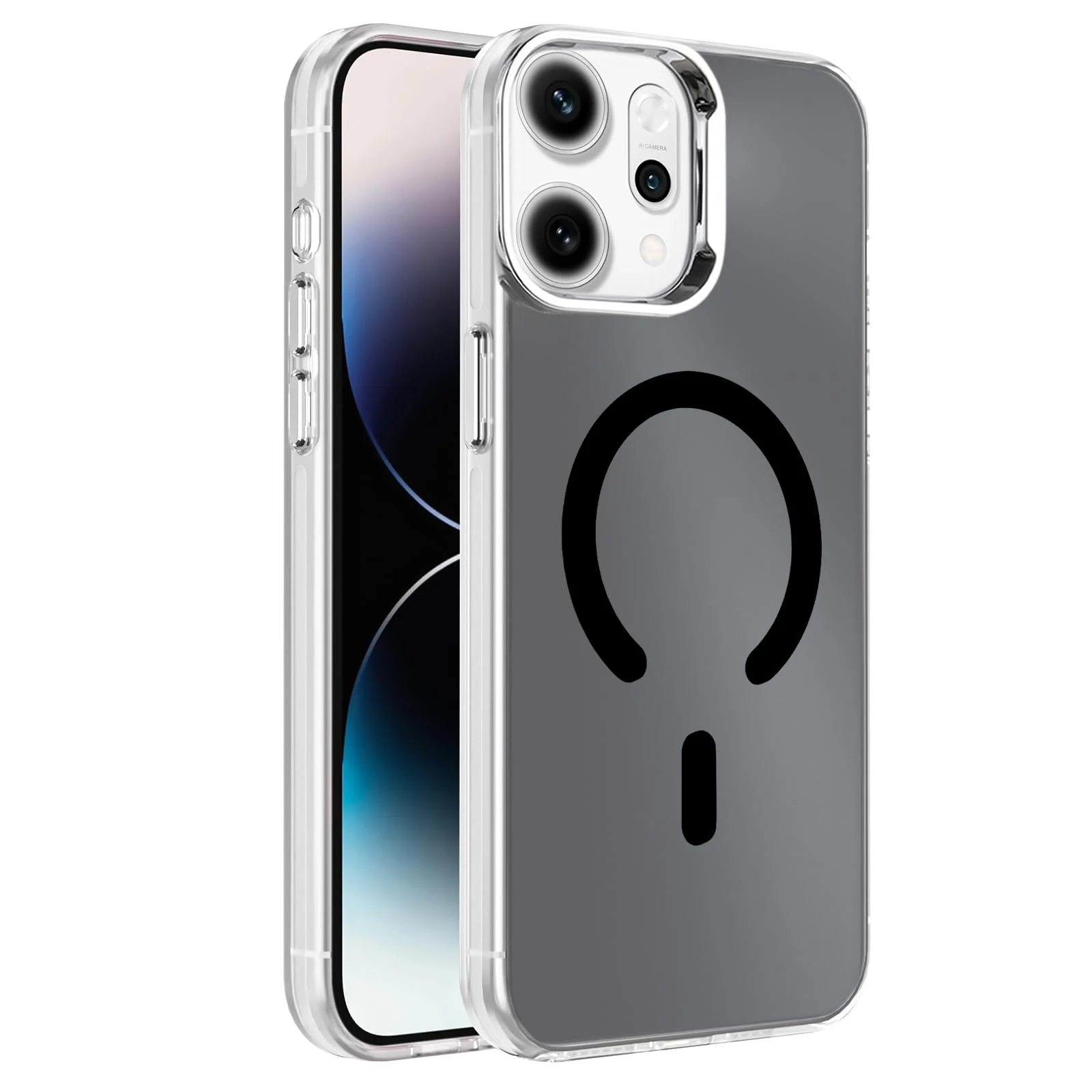 DL3 Mobilak Case for OPPO Reno 14 5G (OPPO Reno14) Crystal Clear [Not Compatible with MagSafe] Soft TPU Gel Case Flexible Silicone Anti-Scratch Transparent TPU Cover - Black