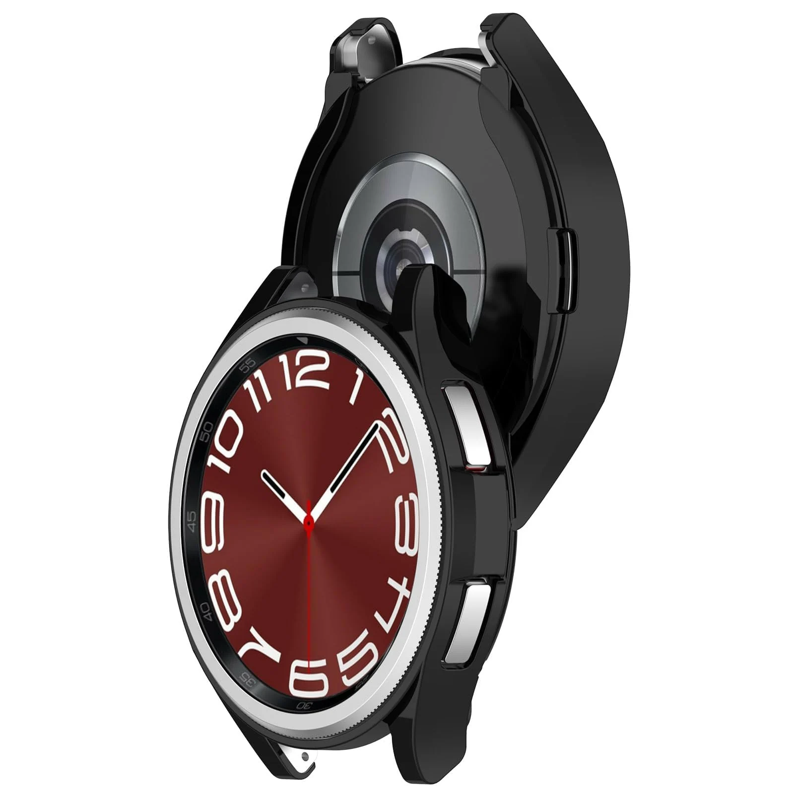 DL3 Mobilak Bumper Case Protector for Samsung Galaxy Watch 6 Classic 47mm, [NO Screen Film] Flexible Lightweight Glossy TPU Edge Case Protective Cover Galaxy Watch 6 Classic 47mm - Black
