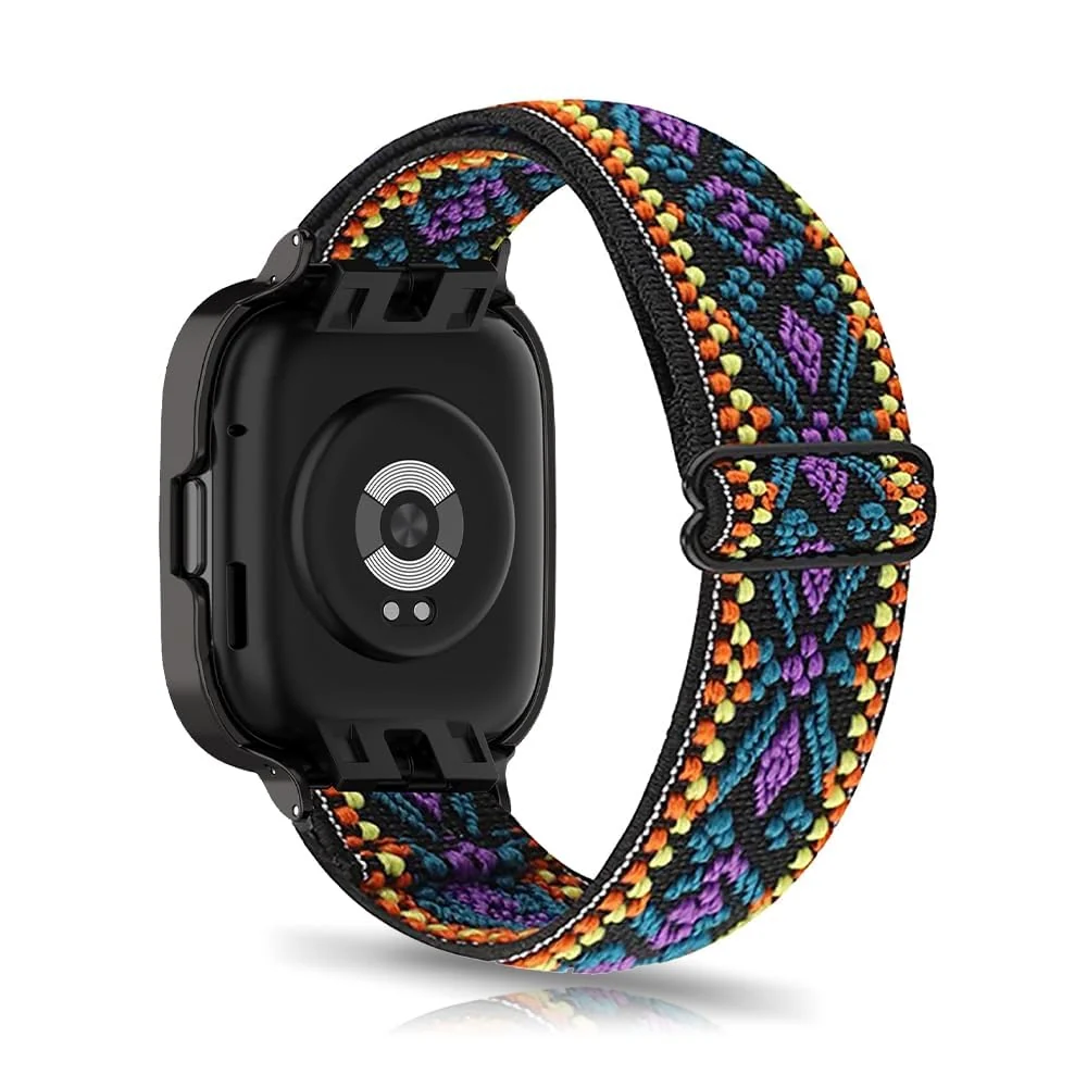 DL3 Mobilak Nylon Strap For Xiaomi Redmi Watch 3 Active/Redmi Watch 3 Lite, Soft Elastic Nylon Straps, Adjustable Stretchy Sports Replacement Bracelets Wristbands for Women Men