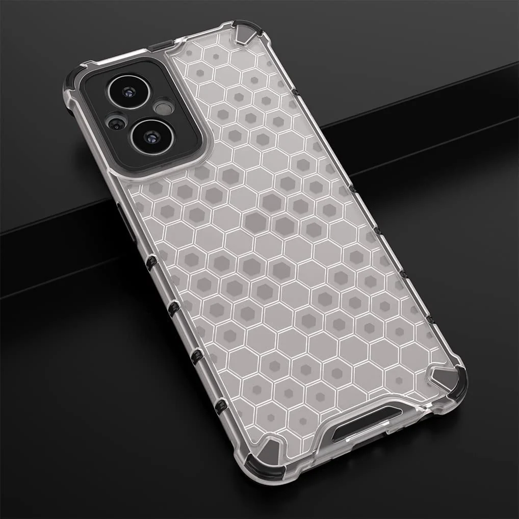 DL3 Mobilak Honeycomb Protective Case for OPPO Reno 7Z 5G / OnePlus Nord N20 5G, Shock-absorbing protection, Transparent design, Slim, lightweight profile - Clear