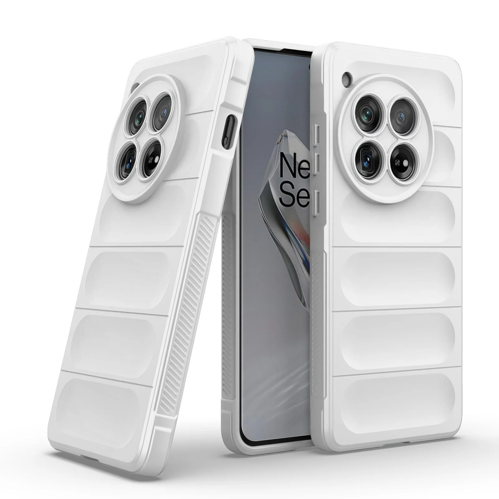 DL3 Mobilak Flexible Silicone and TPU Protective Case with Camera Protection for Oneplus 12R 5G / Oneplus Ace 3 - White