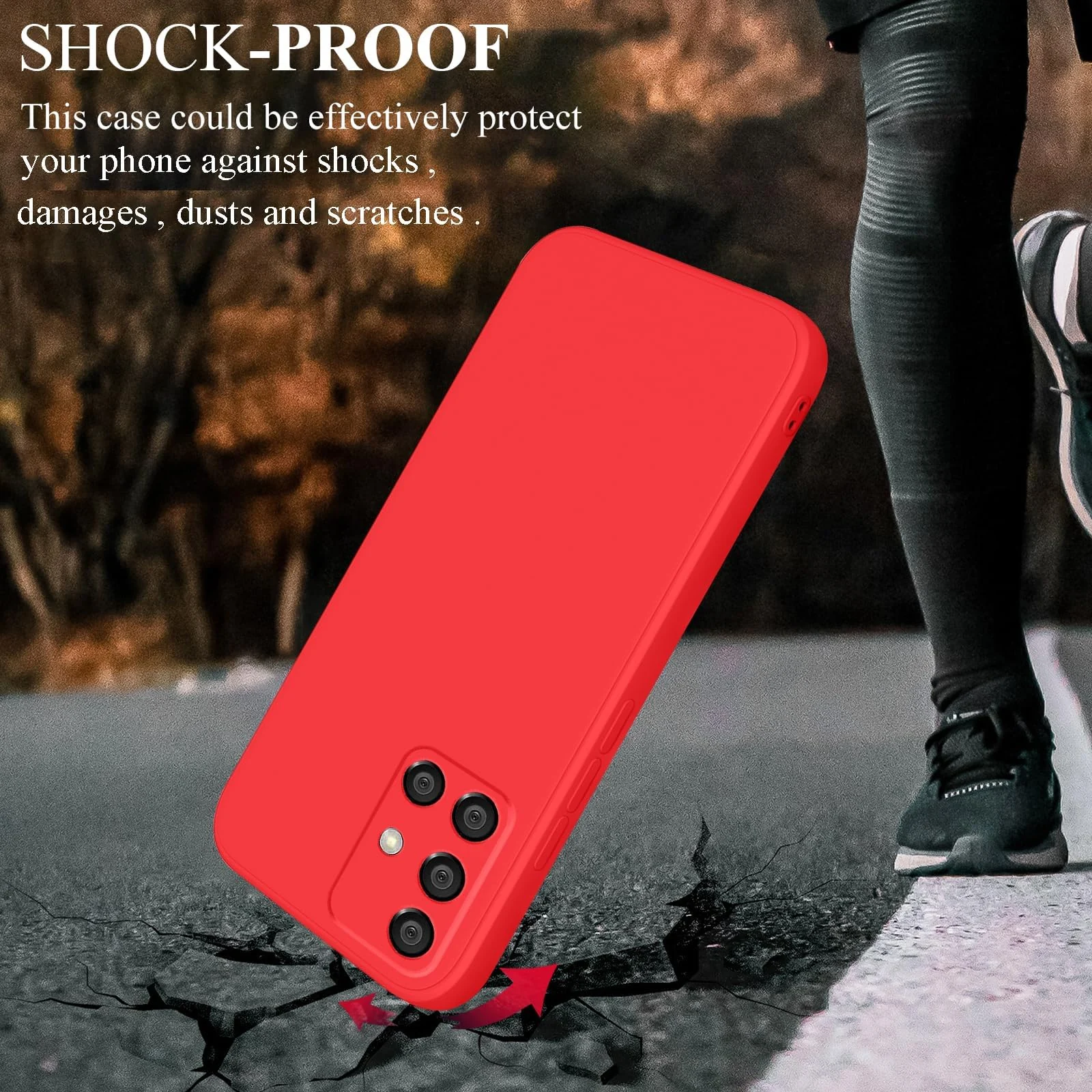 DL3 Mobilak Soft Silicone Protective Case for Samsung Galaxy A51 with Microfiber Lining and Shockproof Design - Red