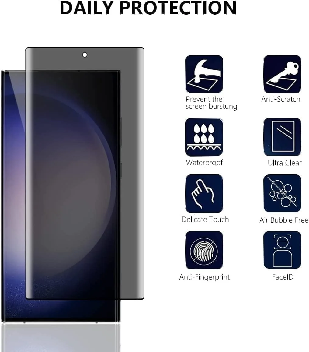 DL3 Mobilak Screen Protector for realme 10 Pro+ / realme 10 Pro Plus Glass Fingerprint Reader Support 3D Curved Anti-Spy Tempered Glass Screen Protector - Privacy