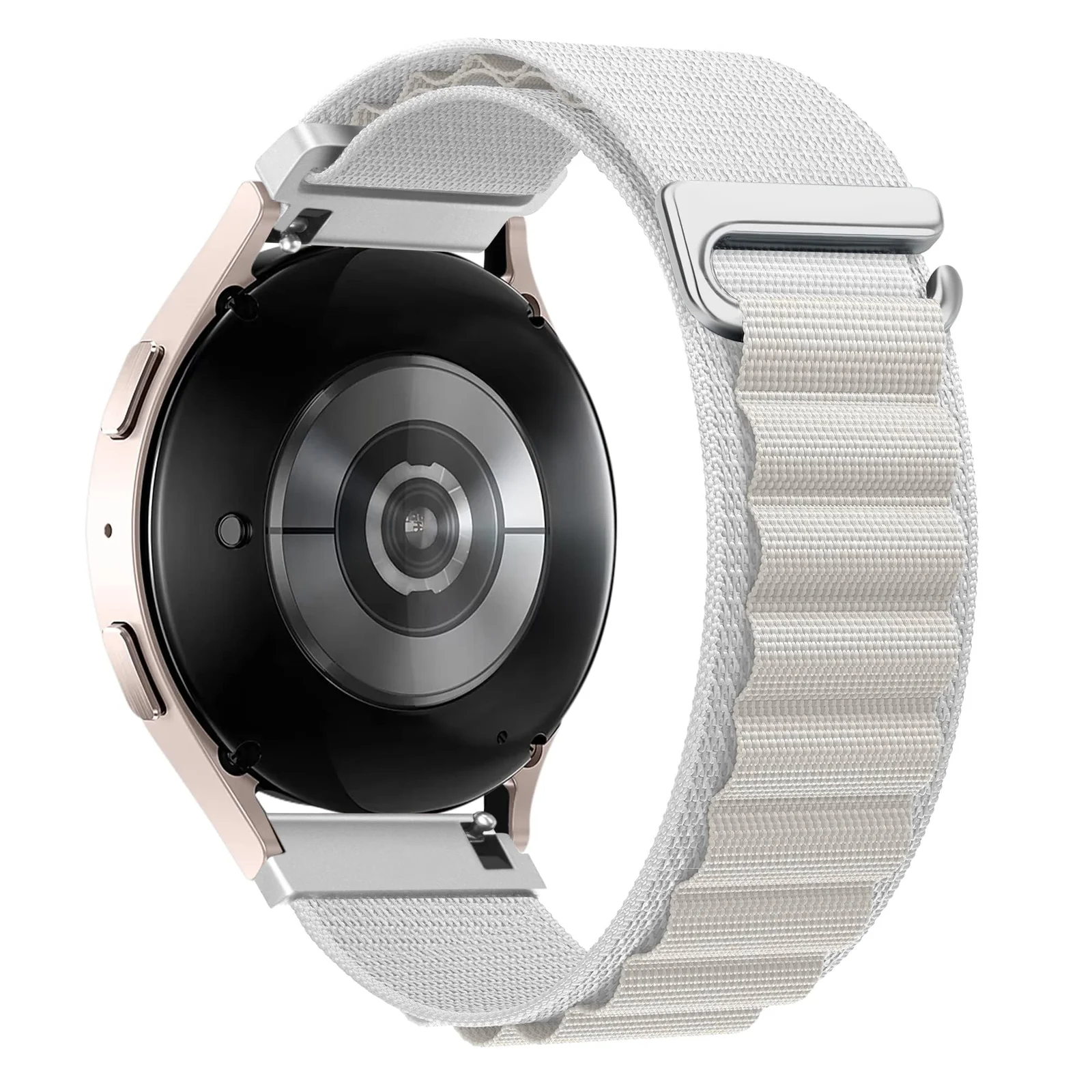 DL3 Mobilak Alpine Loop Bands Sport Nylon 20MM For Samsung Galaxy Watch 7 6 5 4 40mm 44mm/5 Pro 45mm/S2 classic/active 2 40mm 44mm/Amazfi GTS 2/2e/GTS 3/3 Pro/GTS 4/GTS 2 Mini/3 Mini/4 Mini/Bip 3 Pro - White