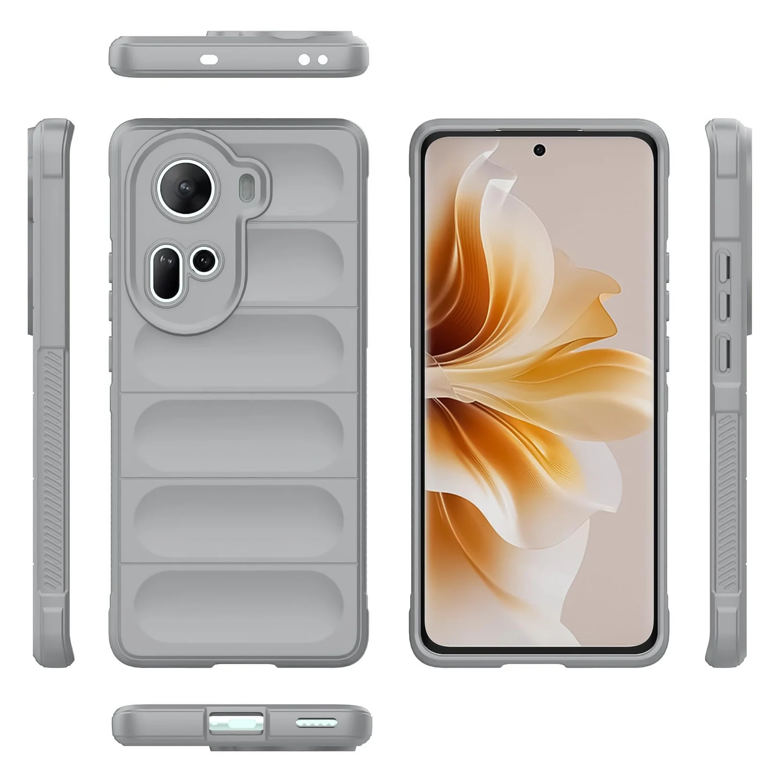 DL3 Mobilak Rugged Protective Case for OPPO Reno 11 5G, Camera protection, Shock-absorbing protection, Non-slip grip - Gray