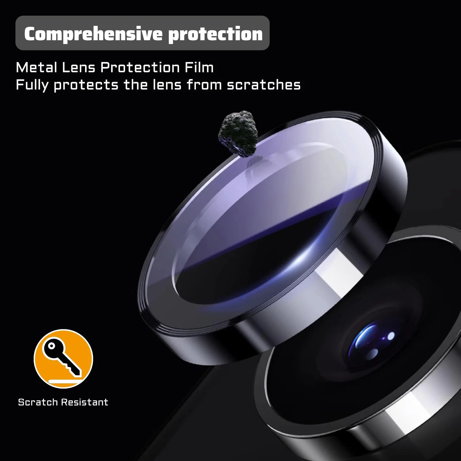 DL3 Mobilak Camera Lens Protector for Motorola Moto G85 5G Accessories, 9H Tempered Glass Metal Individual Ring Camera Cover Screen Protector, Case Friendly, Anti Scratch - Black