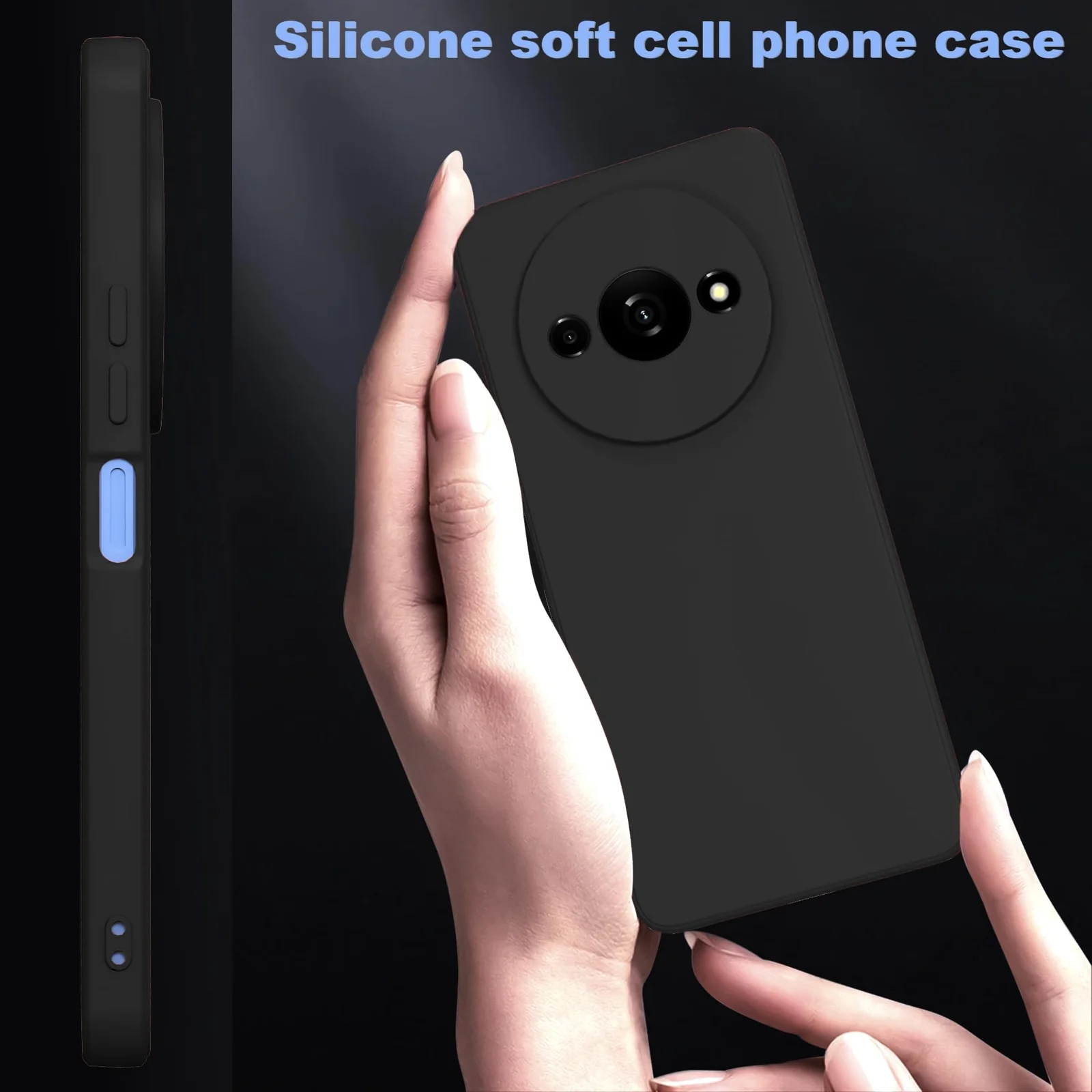 DL3 Mobilak Liquid Silicone Case for Xiaomi Redmi A3, Shock-absorbing protection, Scratch-resistant surface, Soft microfiber lining - Black