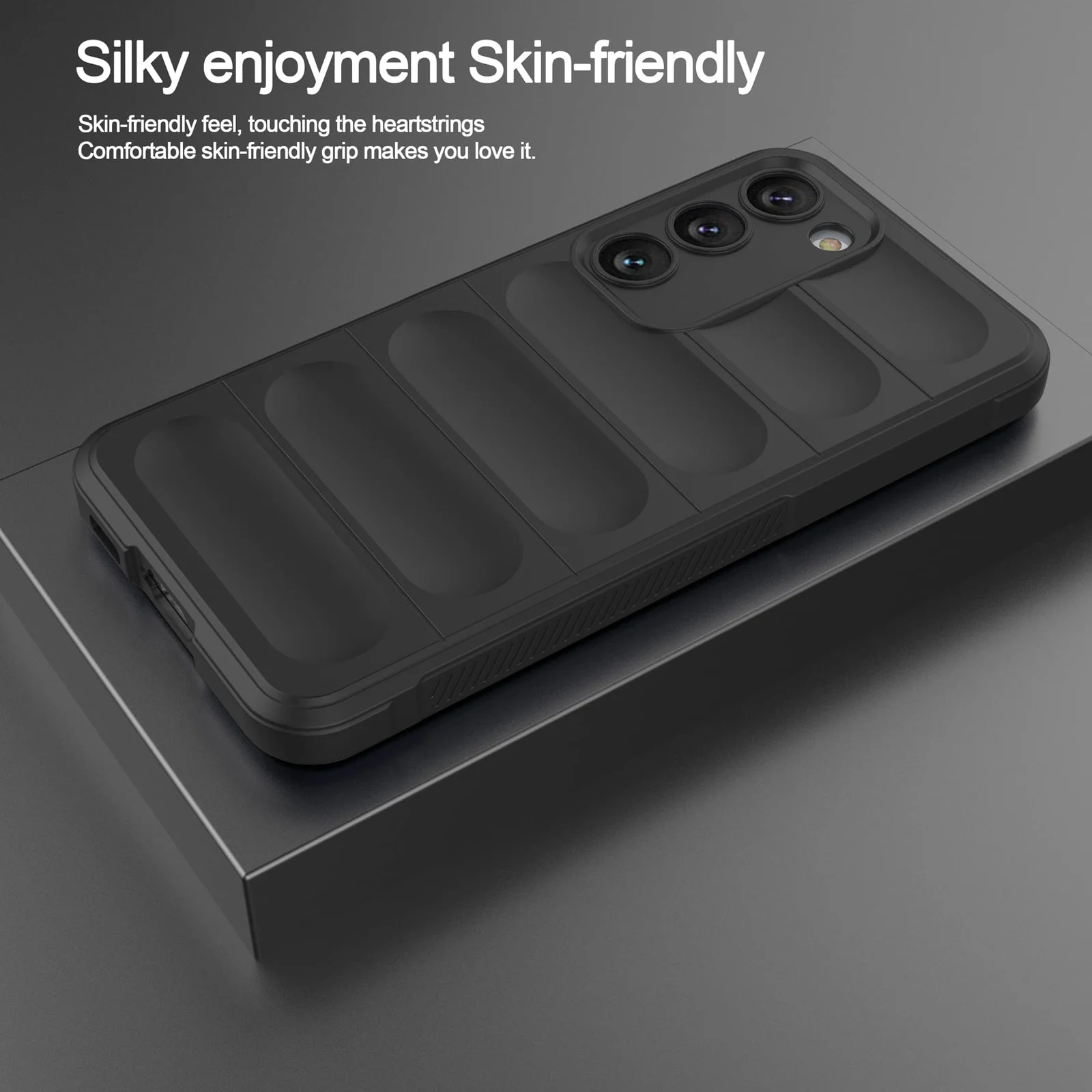 DL3 Mobilak Silicone Case for Samsung Galaxy S23+ Plus Heavy Duty Protective [Slim Fit] Shockproof Soft Flexible Protective Design Shock-Absorption TPU Cover With Camera Protection - Black